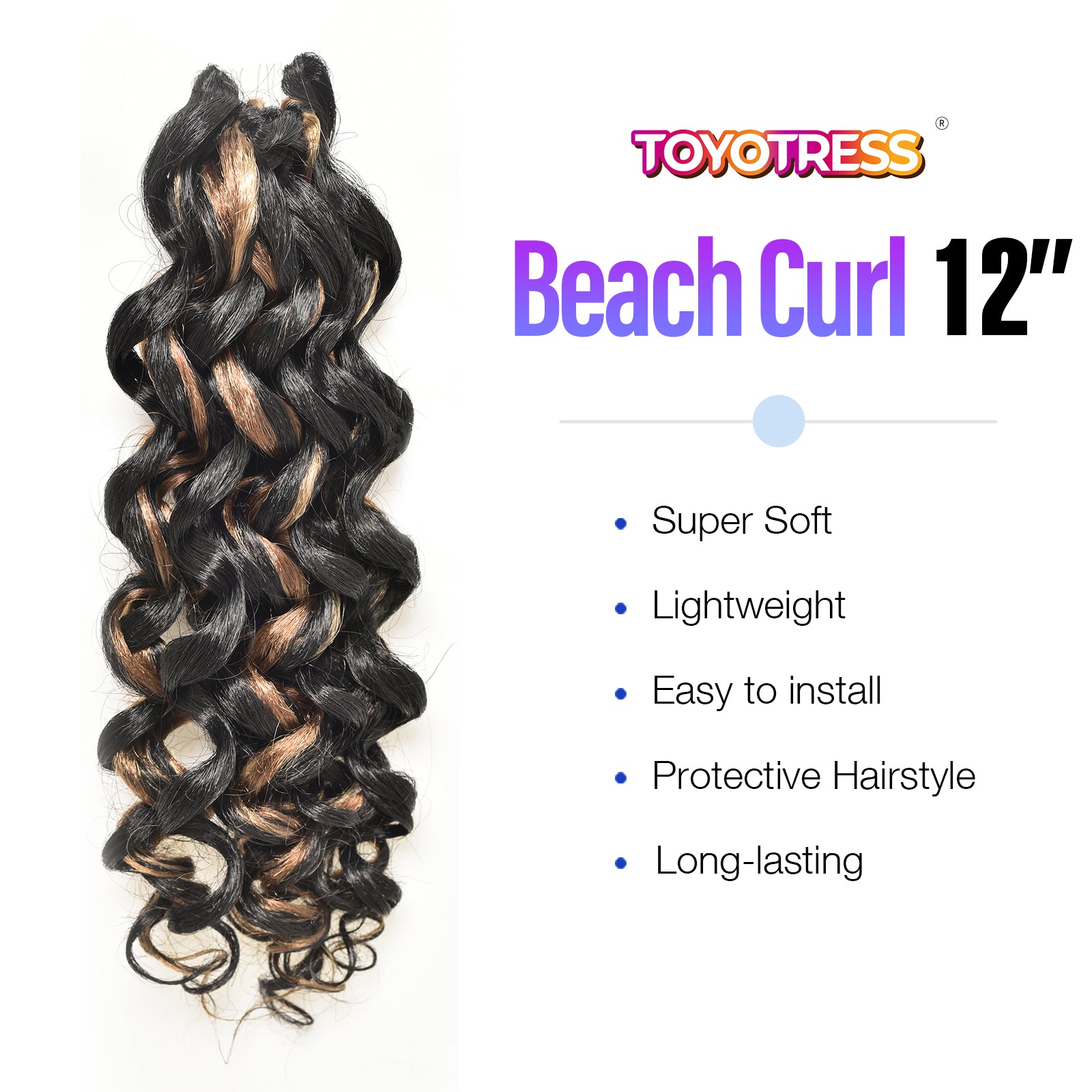 Gogo Curl Crochet Hair 8 packs | CoCo Curl Jamaican Bounce Wavy Curly Pre-Looped Synthetic Hair