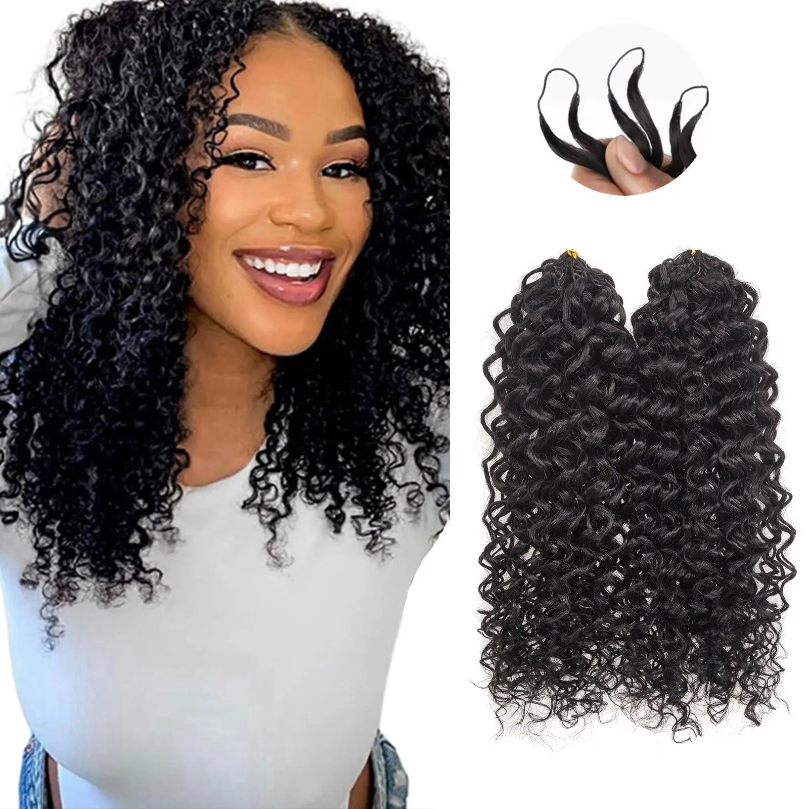 Toyotress® Knotless Pre-Separated Crochet Spring Curly Hair Extensions Human Hair Crochet Kinky Curly Toyotress