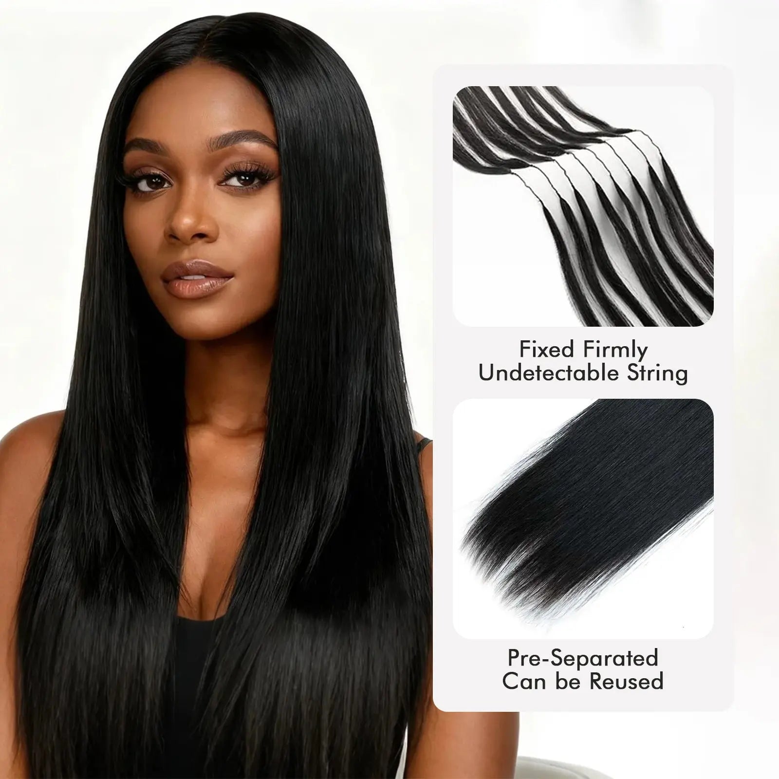 ToyoTress® Straight Human Crochet Hair Extensions Knotless Pre Separated Crochet Human Hair
