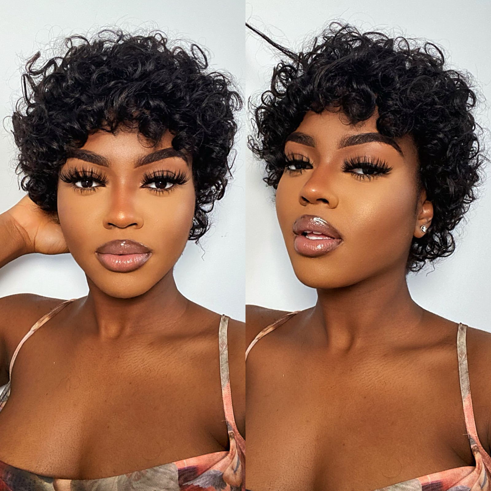 TOYOTRESS SHORT CURLY HUMAN HAIR WIGS 6