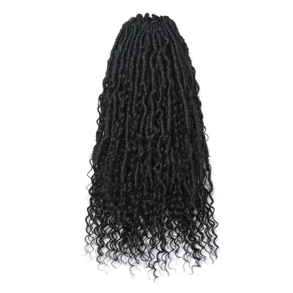 Toyotress Boho Locs With Human Hair Curls Pre Looped Goddess Boho Dreadlocks Curly Full Ends Hair Extensions