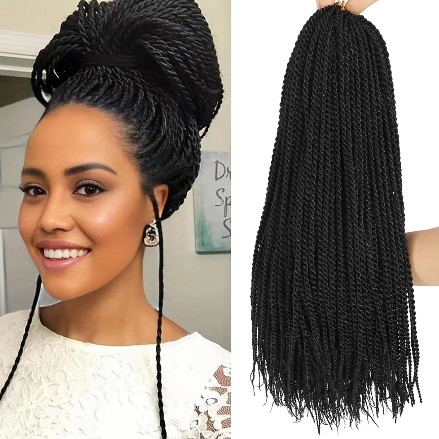 Clearance | Toyotress® Long Crochet Hair Senegalese Twist, 32 Inch 8 Packs Small Crochet Hair For Black Women, 25 Strands/Pack Braids Hair Extensions Crochet Braids Twist (32 Inch, 1B) Toyotress
