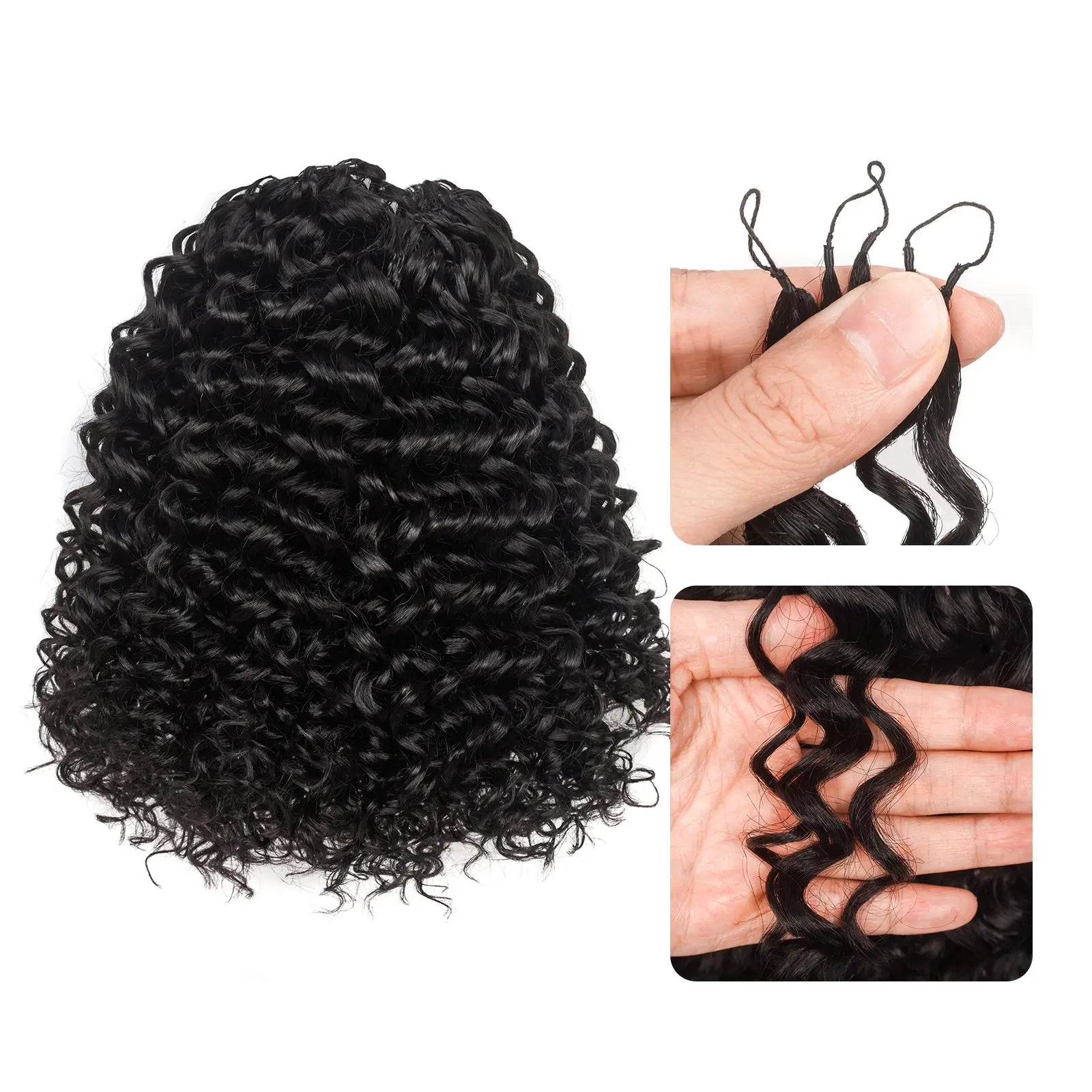 Toyotress® Knotless Pre-Separated Human Crochet Hair Kinky Curly Spring Curly Hair Extensions Human Hair Crochet Kinky Curly Toyotress