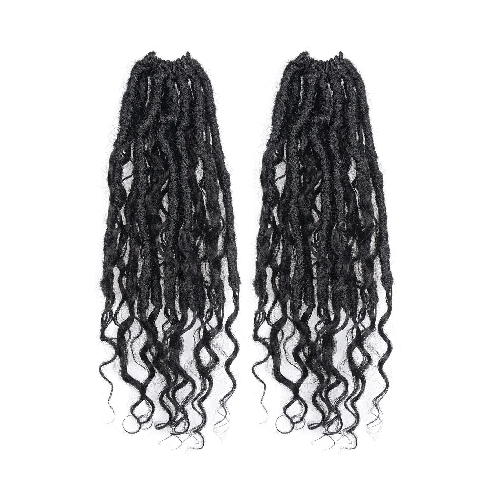 1 Pack PHLOCS | Toyotress® Updated Boho Locs Braiding Hair With Human Hair Curls Pre Looped Goddess Boho Dreadlocks Curly Full Ends Hair Extensions Toyotress