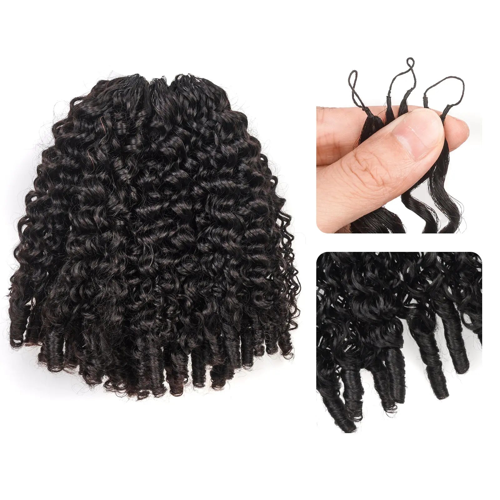 Toyotress® Human Crochet Hair Burmese Curly Hair Feather-Line Invisible Knotless Braiding Hair Extensions Toyotress