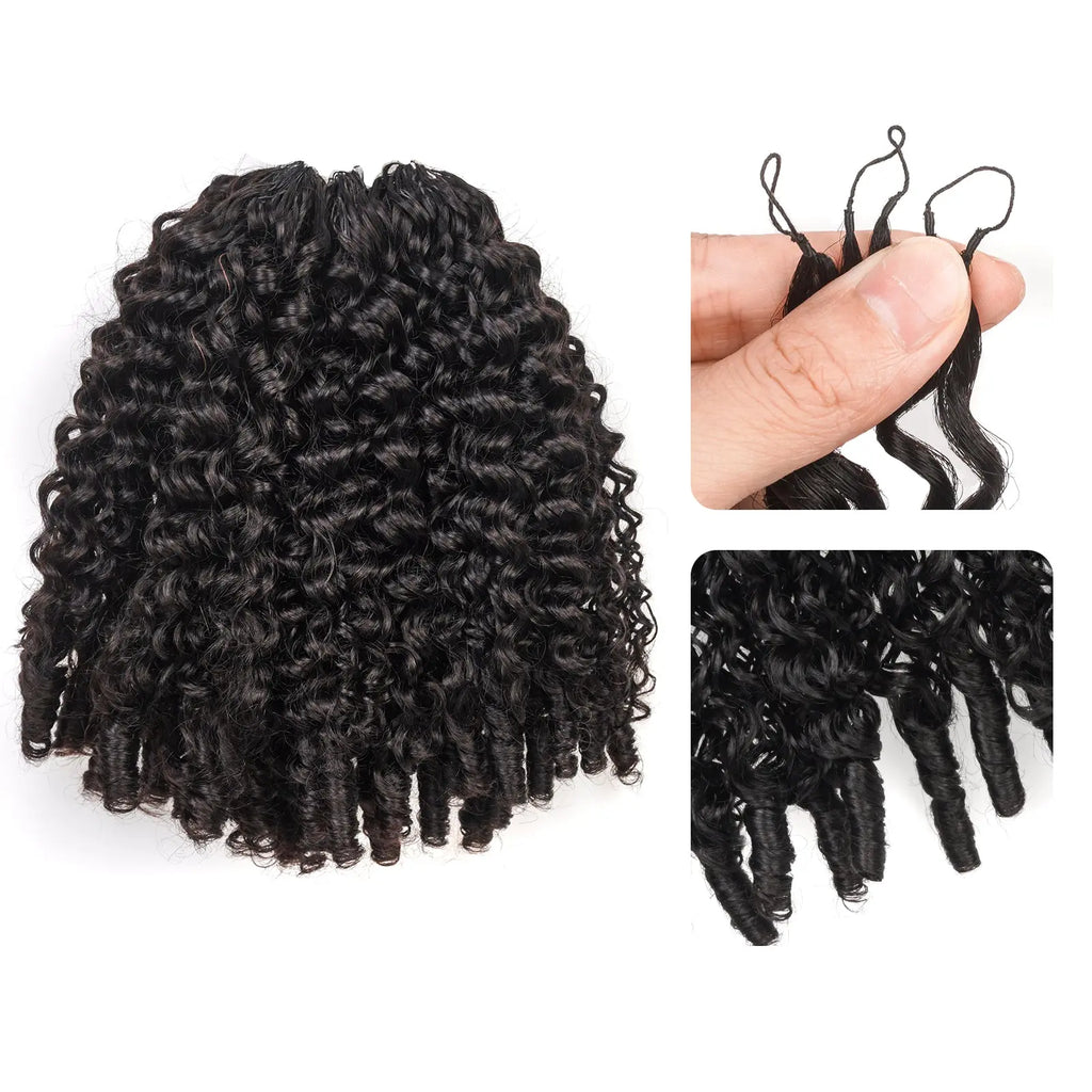 Toyotress® Human Crochet Hair Burmese Curly Hair Feather-Line Invisible Knotless Braiding Hair Extensions Toyotress