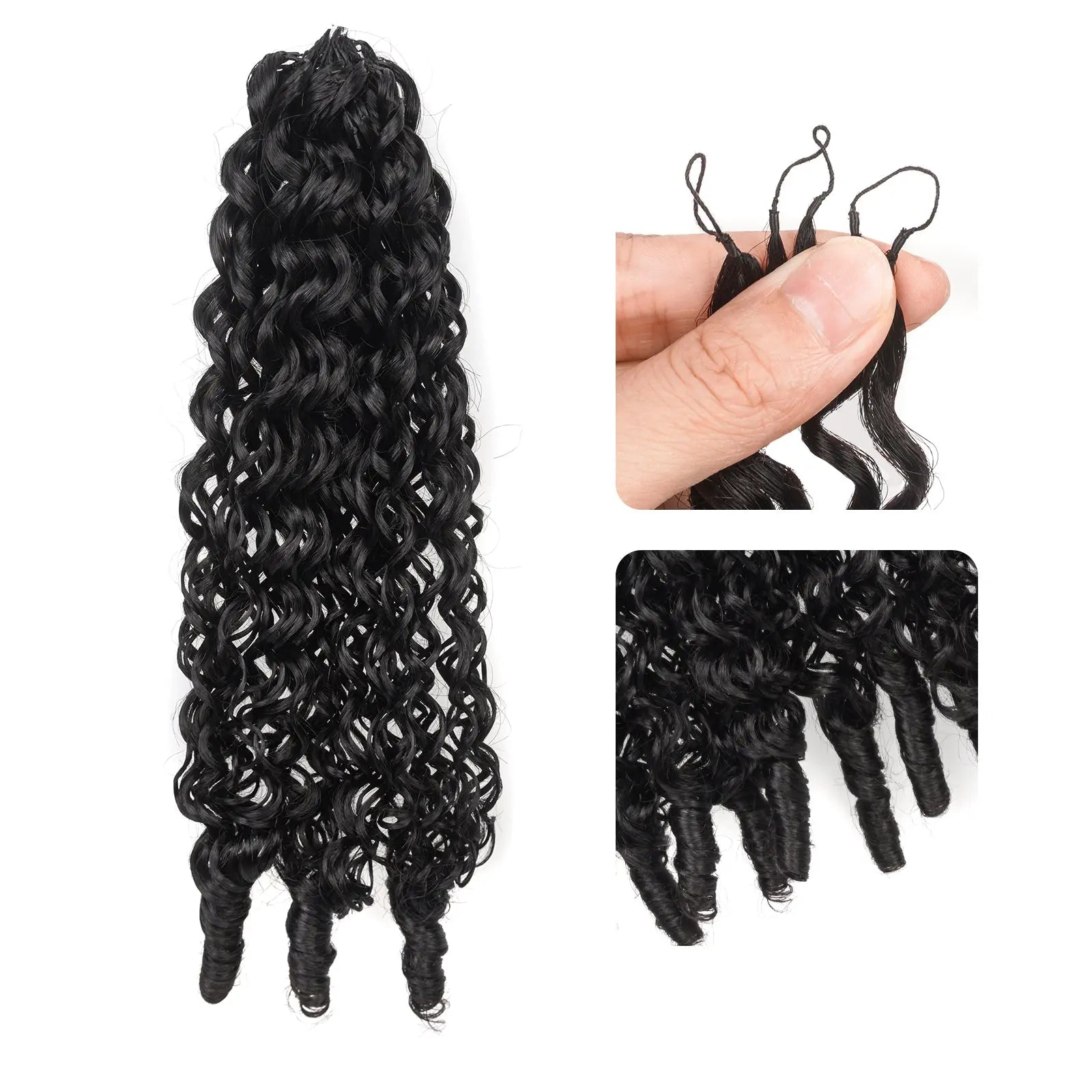 Toyotress® Human Crochet Hair Burmese Curly Hair Feather-Line Invisible Knotless Braiding Hair Extensions Toyotress