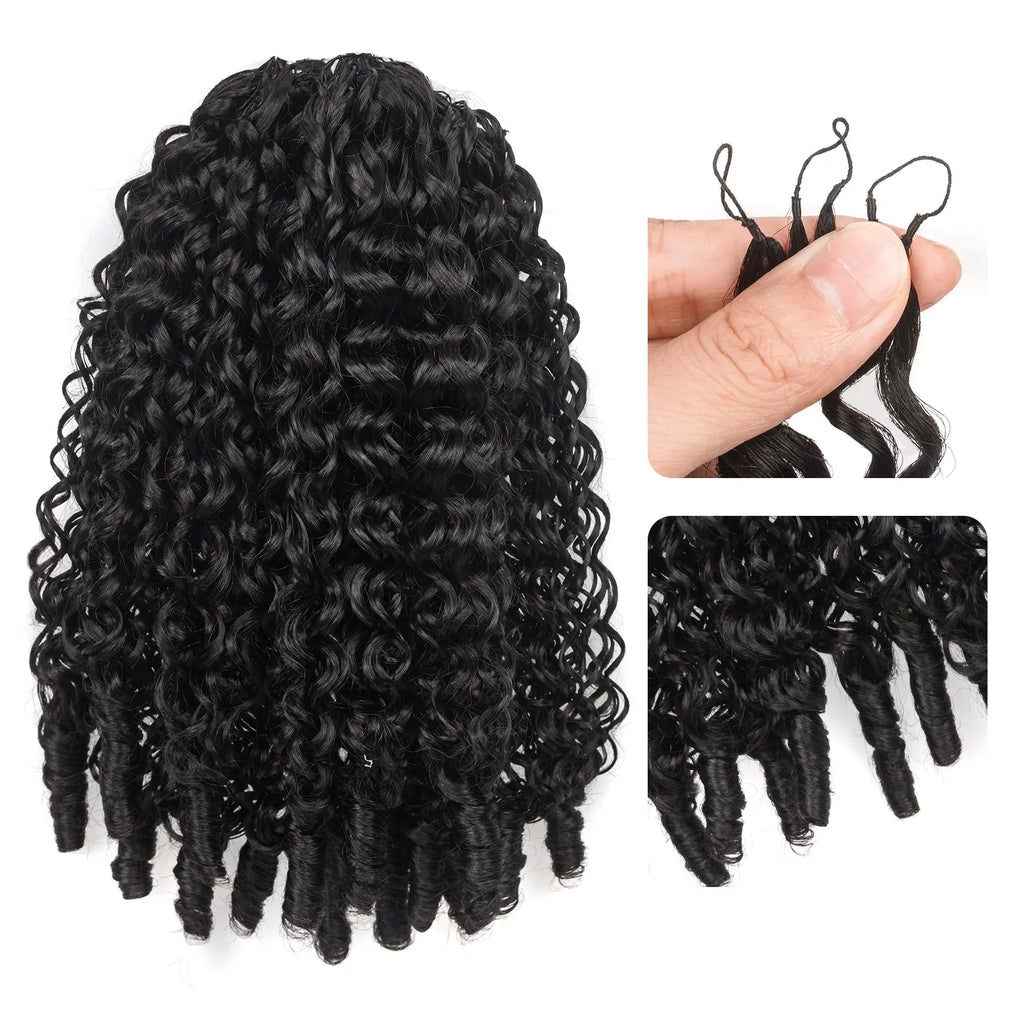 Toyotress® Human Crochet Hair Burmese Curly Hair Feather-Line Invisible Knotless Braiding Hair Extensions Toyotress