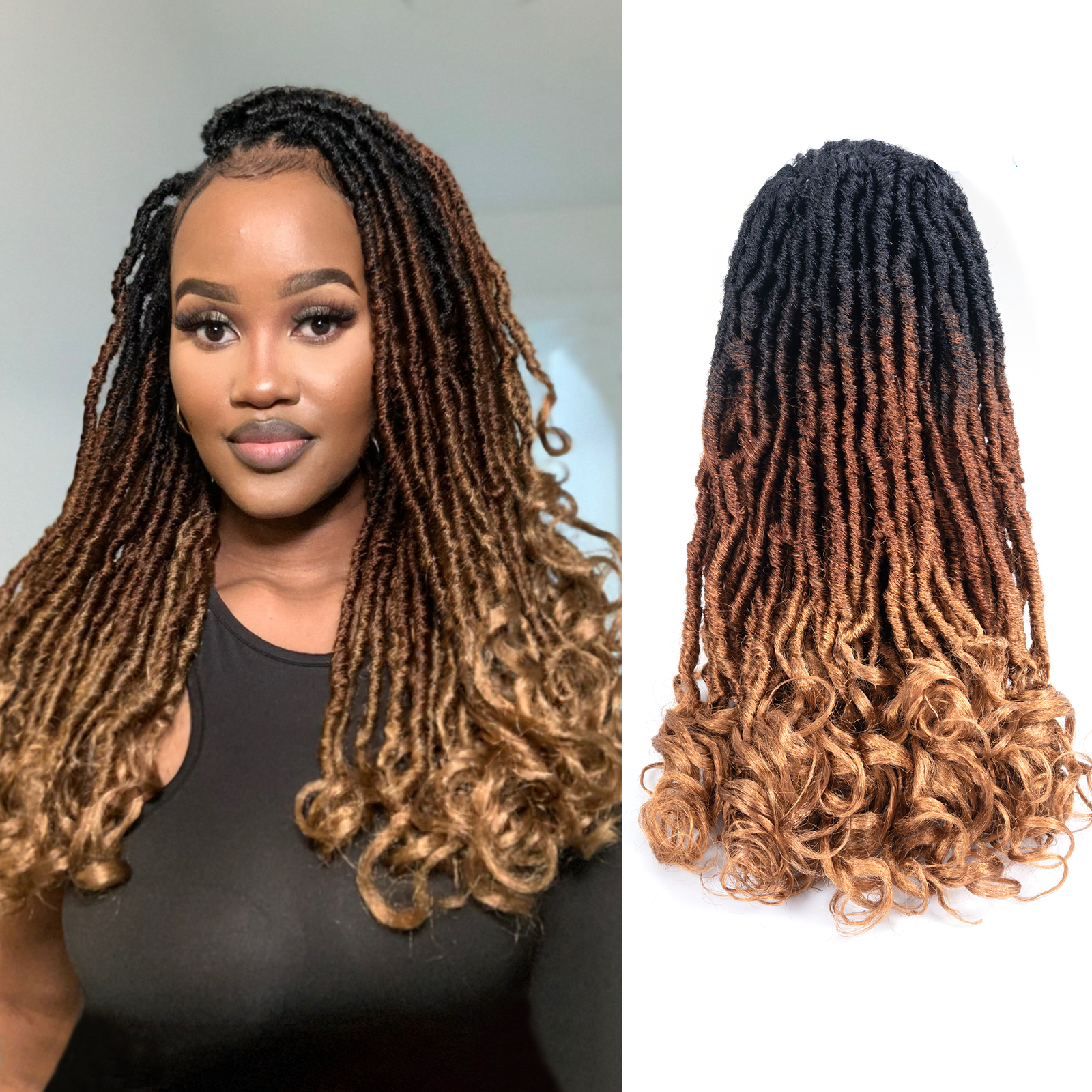 Toyotress Unique French Curl Locs Crochet 14-18