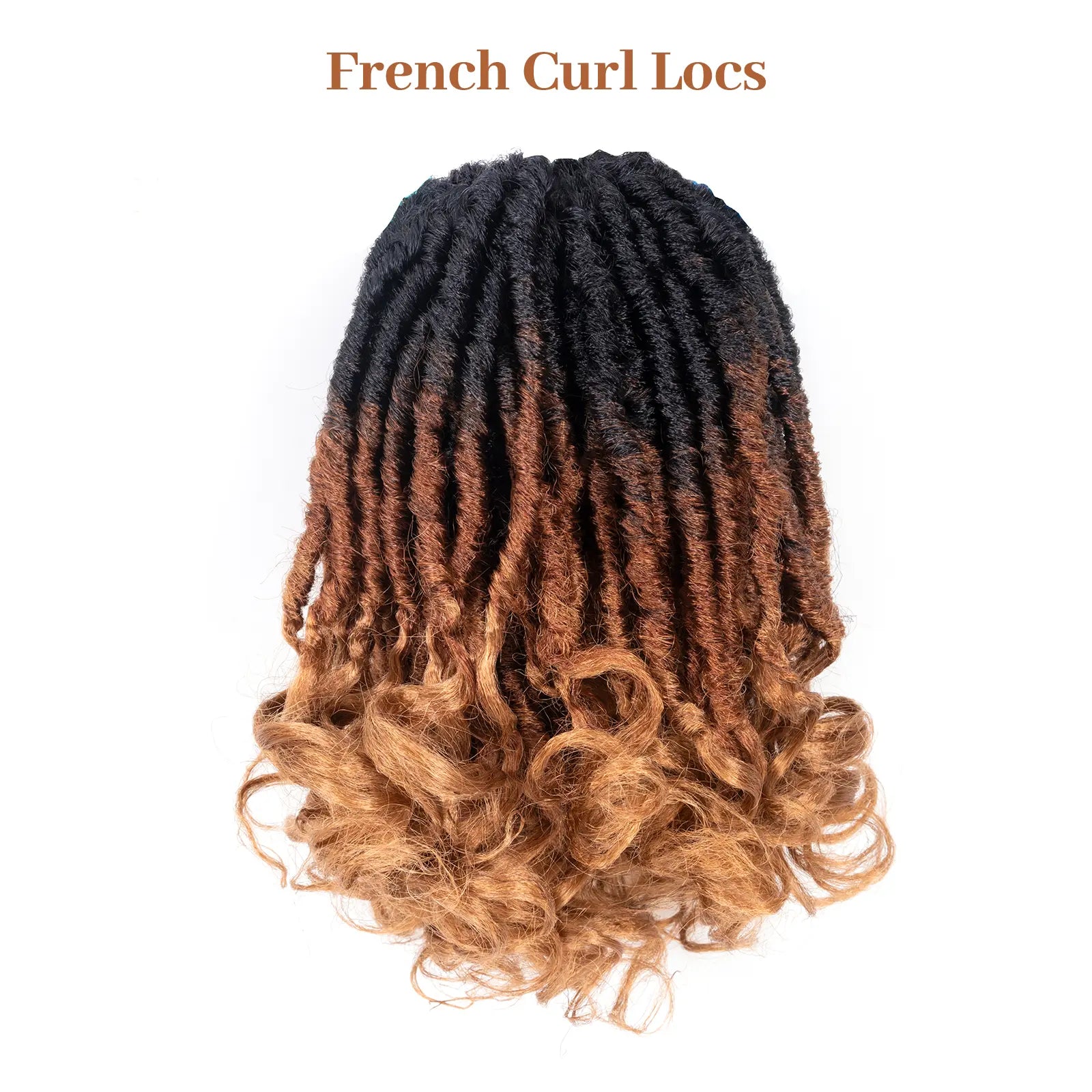 ( US ONLY) FAST SHIPPING FC | Toyotress® French Curl Locs Crochet Hair Curly Faux Locs 8 Packs Black Pre-Looped Crochet Hair with Curly ends Crochet Hair with Soft Curly Wave Ends Hair Extensions Toyotress