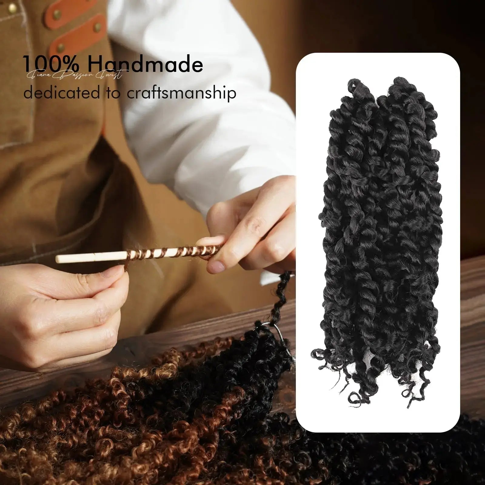 Toyotress Tiana Passion Twist Hair Pre-Twisted Pre-Looped Passion Twists Crochet Braids Made Of Bohemian Hair Synthetic Braiding Hair Extension