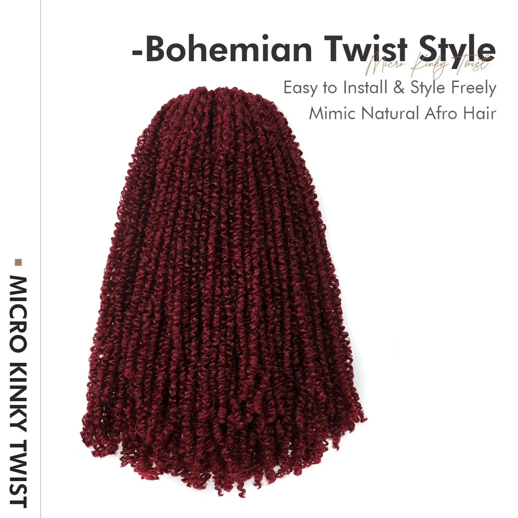 8 Packs MKT | Toyotress® Micro Kinky Twist Mini Spring Twist Hair Springy Afro Twist Hair Fluffy Kinky Twist Crochet Hair Extensions Toyotress