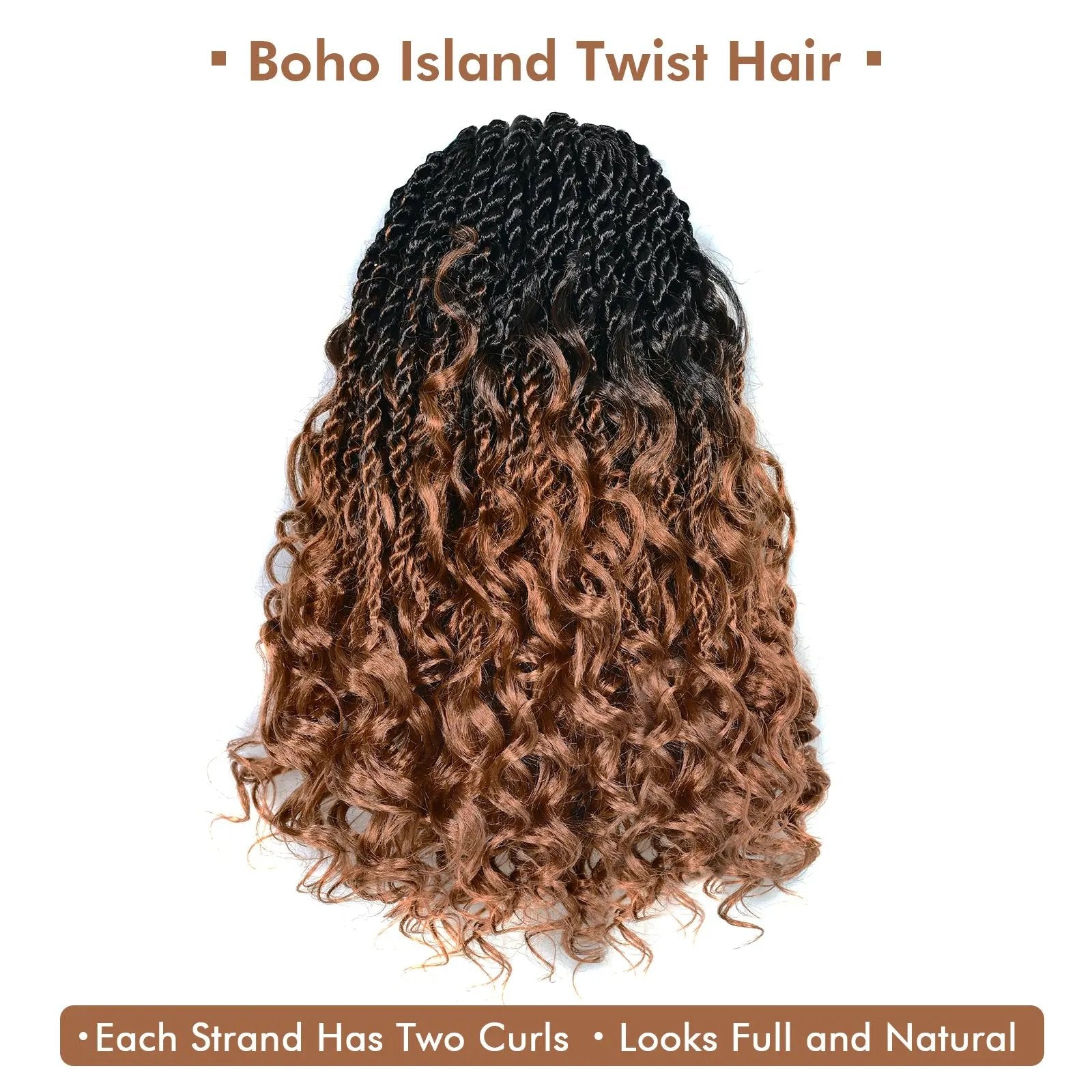 Toyotress Unique Boho Island Twist with Curls Crochet Hair 1 Pack | Crochet Senegalese Twist Pre Looped Senegalese Twist Braiding Hair Wth Curly Ends Crochet for women