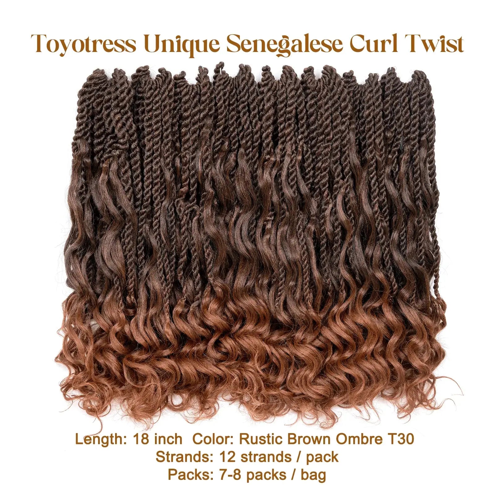 Toyotress Boho Island Twist with Curls Senegalese Twist With Curly Ends