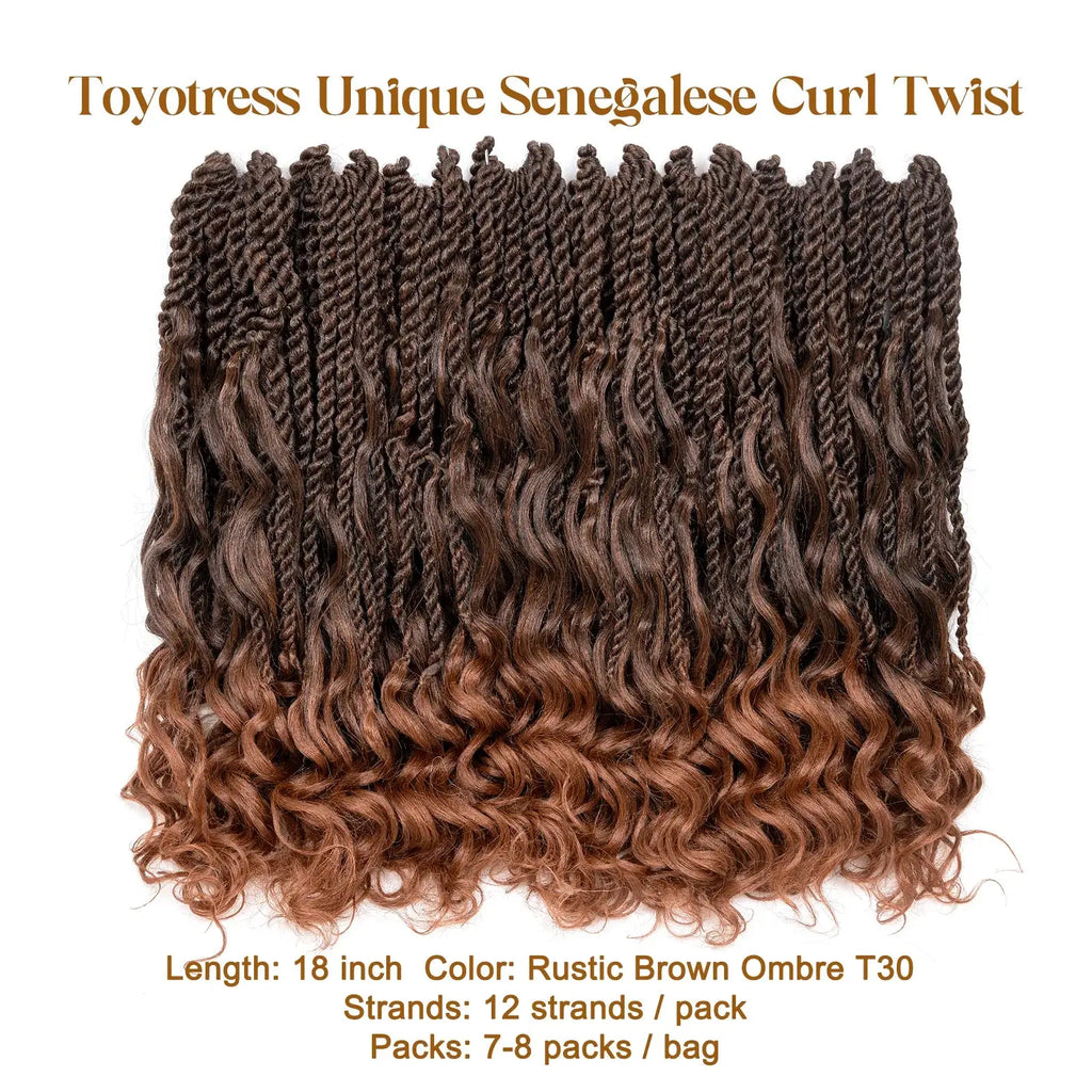 Toyotress Boho Island Twist with Curls Senegalese Twist With Curly Ends