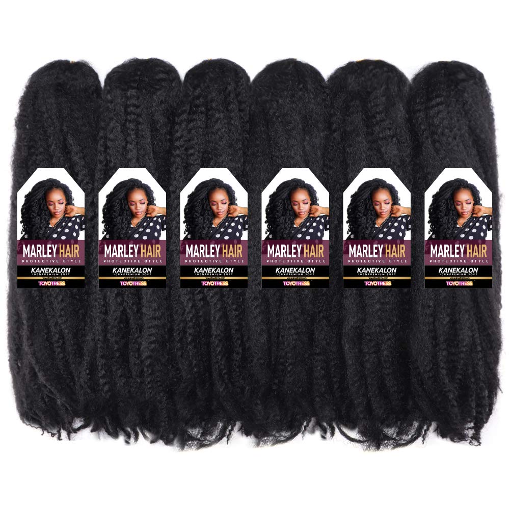 ToyoTress Marley Hair Crochet Braids Marley Twist Hair For Faux Locs Long Afro Kinky Curly Braiding Hair Synthetic