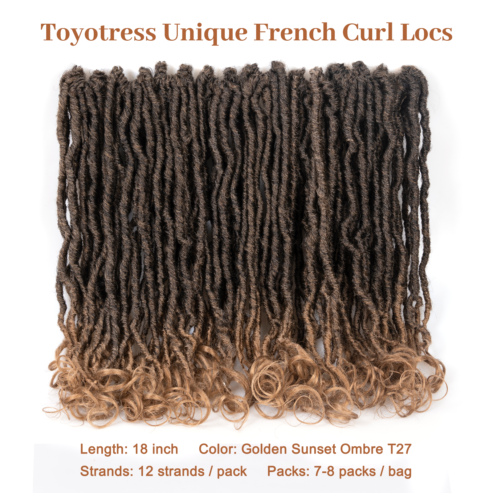 Toyotress Unique French Curl Locs Crochet 14-18