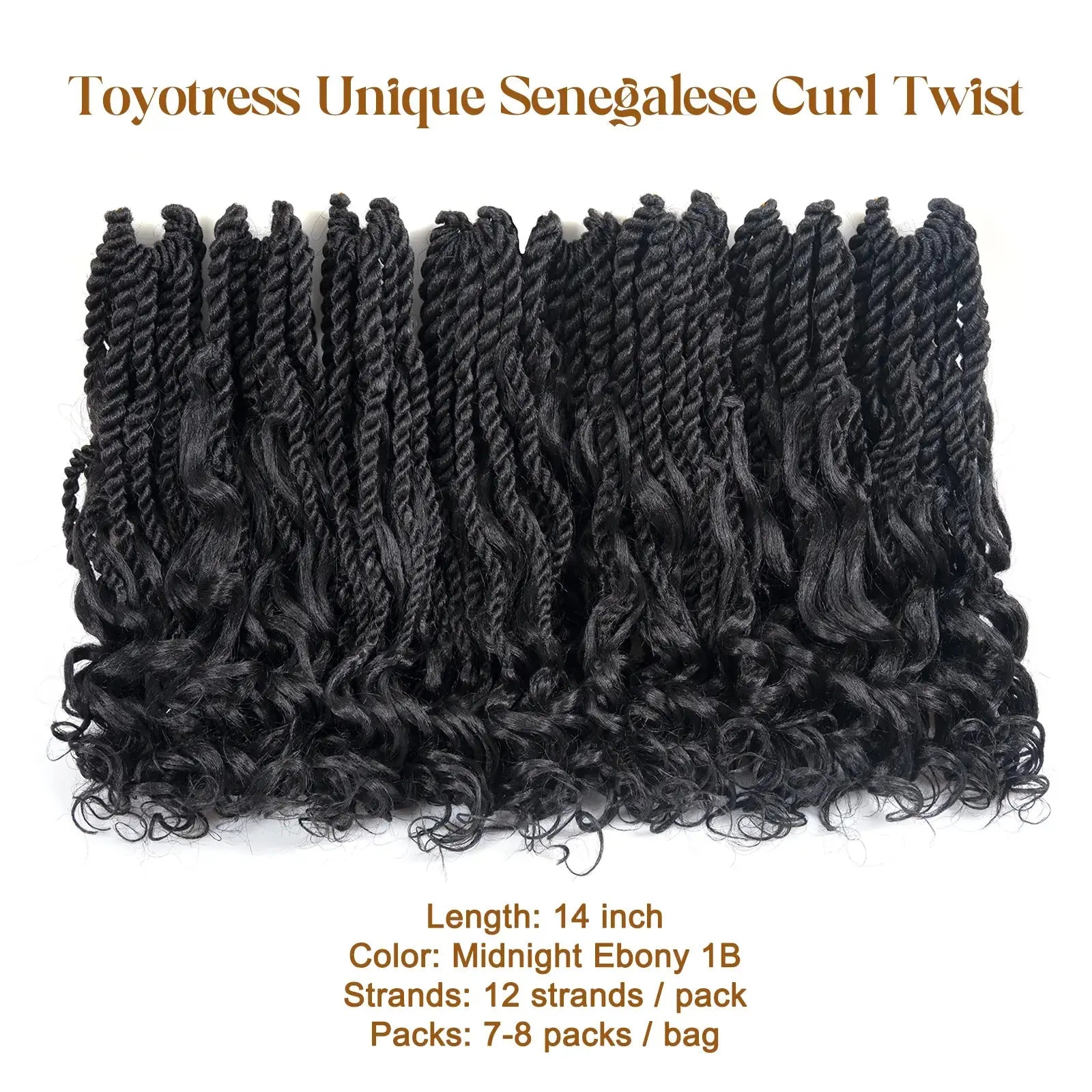 Toyotress Boho Island Twist with Curls Senegalese Twist With Curly Ends