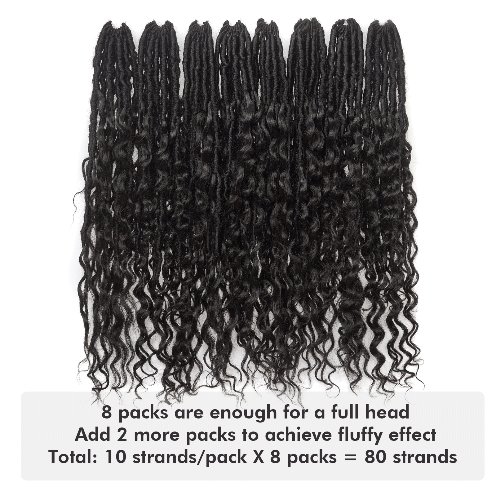 8 Packs | Toyotress® HDBL 100% Human Hair Boho Locs Crochet Braiding Hair Pre-Looped Goddess Dreadlocks With Curly Ends Toyotress
