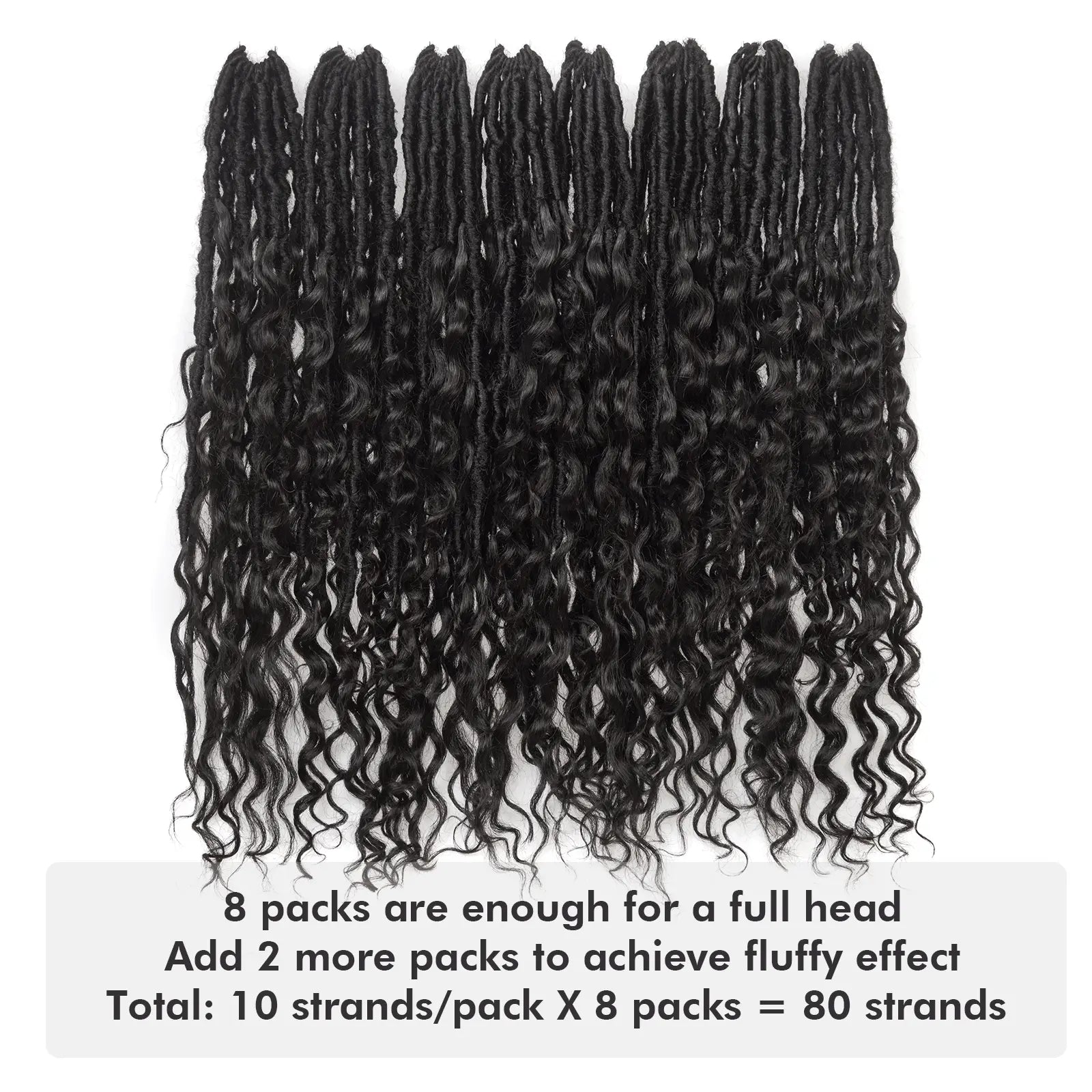 8 Packs HDBL  | Toyotress® 100% Boho Locs Human Hair Boho Faux Locs With Curls Pre-Looped Goddess Locs Toyotress