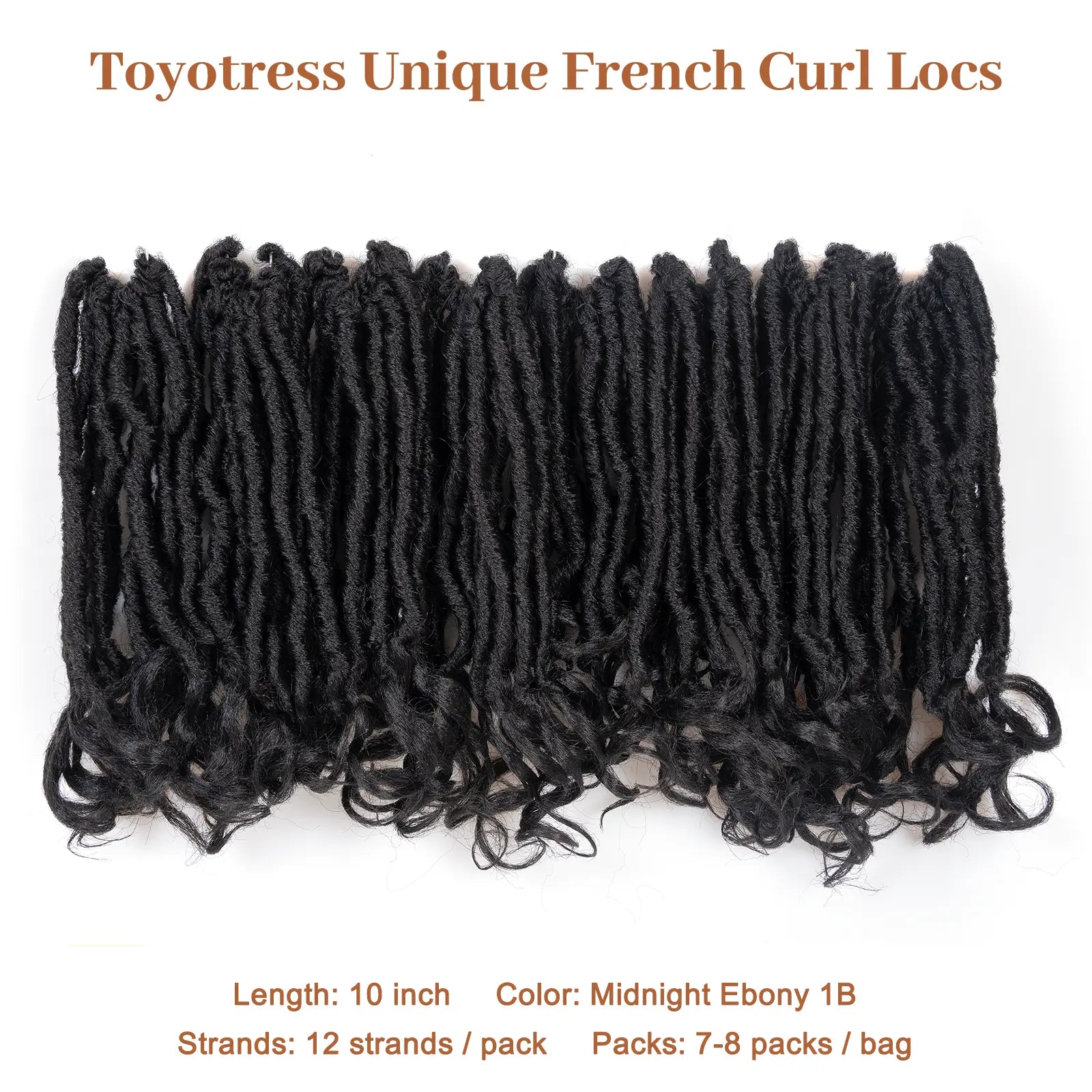 Toyotress Unique French Curl Locs Crochet French Locs With Curly Ends Crochet Hair Pre Looped French Curl Braiding Hair for Women