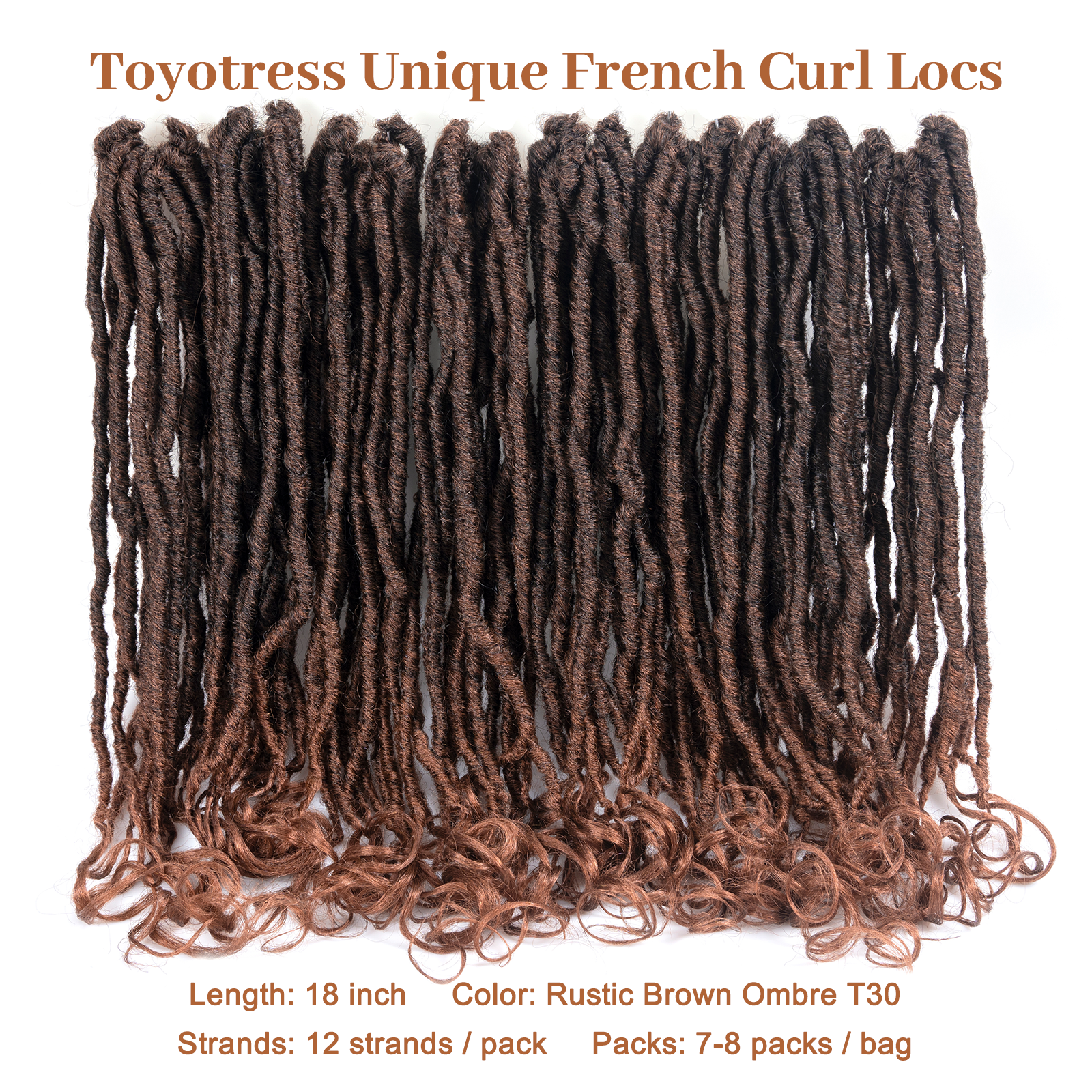 Toyotress Unique French Curl Locs Crochet 14-18