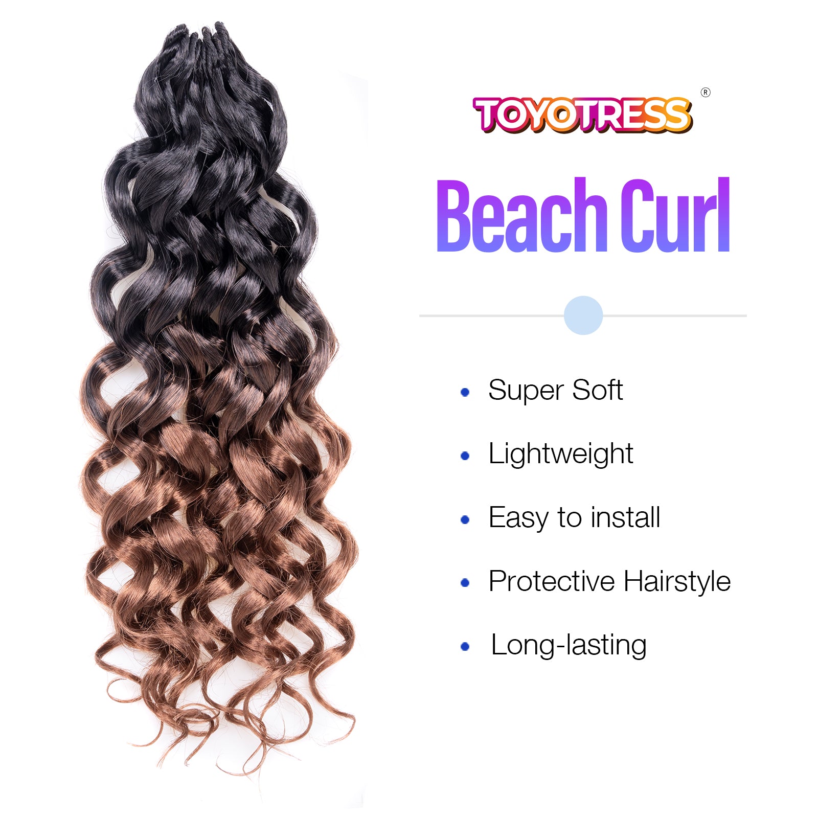 Gogo Curl Crochet Hair 8 packs | CoCo Curl Jamaican Bounce Wavy Curly Pre-Looped Synthetic Hair