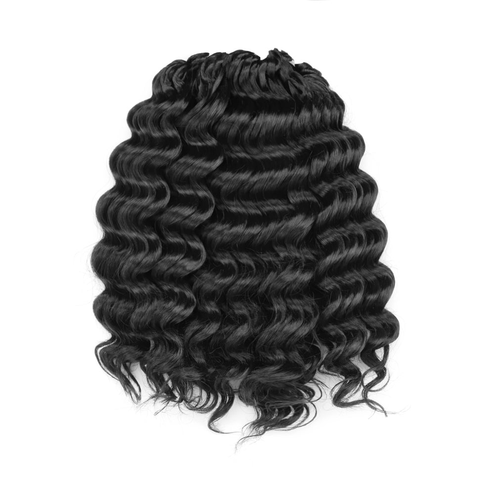 Deep Wave Crochet Hair 10-14 Inch 8 Packs | Pre-Looped Wavy Curly Crochet Synthetic Hair