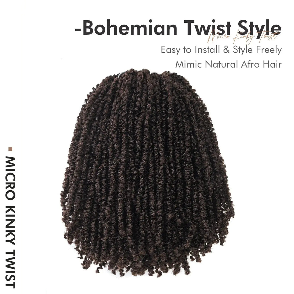 8 Packs MKT | Toyotress® Micro Kinky Twist Mini Spring Twist Hair Springy Afro Twist Hair Fluffy Kinky Twist Crochet Hair Extensions Toyotress