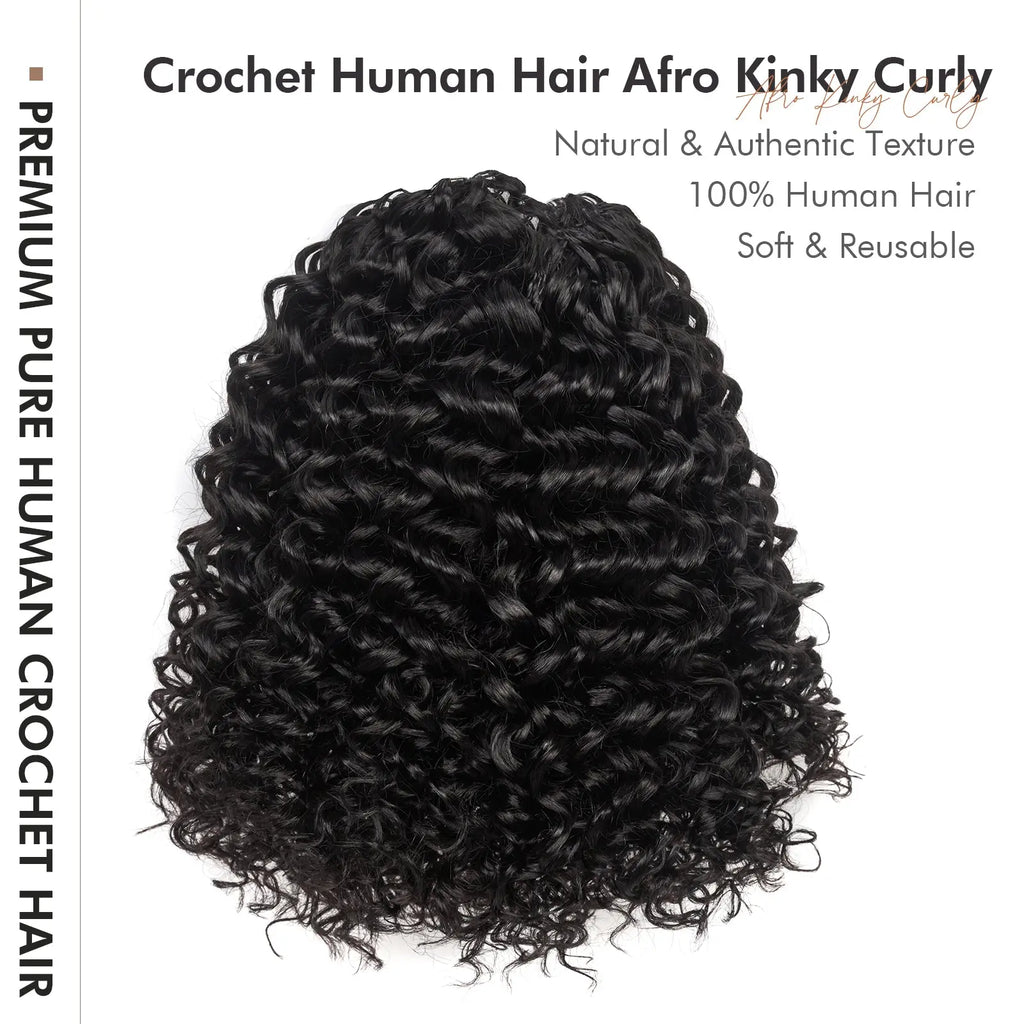 Toyotress® Knotless Pre-Separated Human Crochet Hair Kinky Curly Spring Curly Hair Extensions Human Hair Crochet Kinky Curly Toyotress