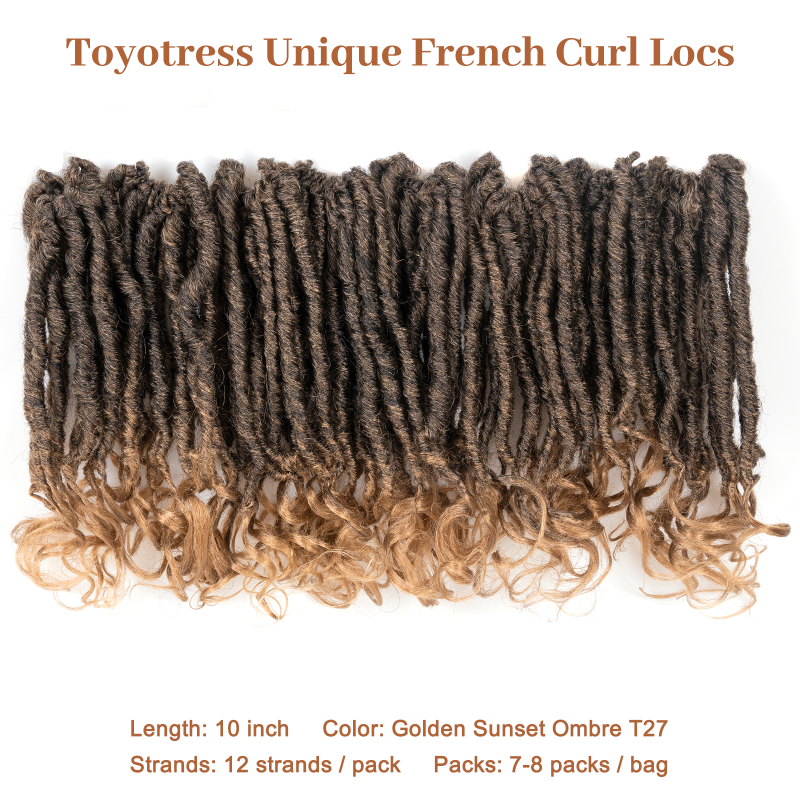 Toyotress Unique French Curl Locs Crochet 14-18