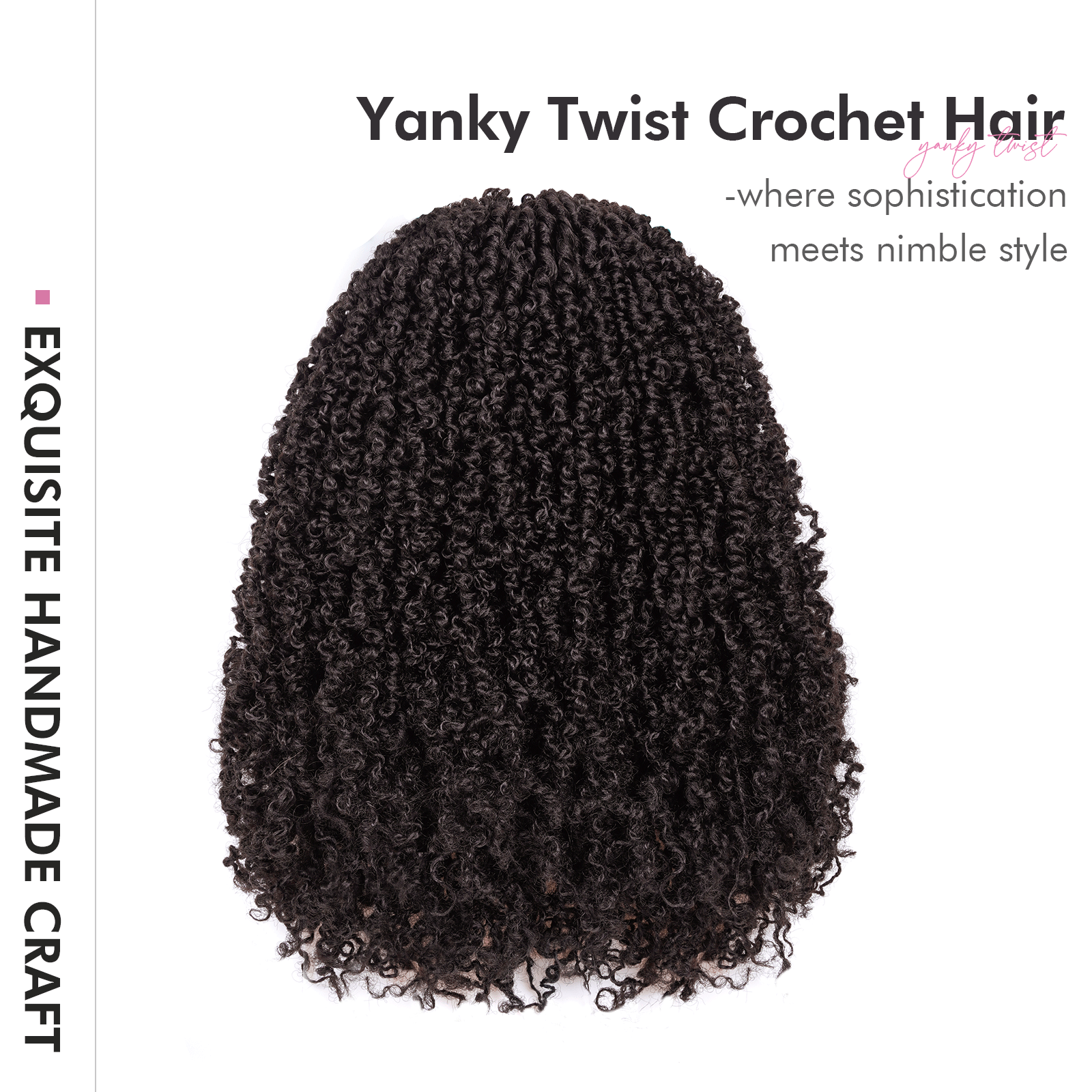 ( US ONLY) FAST SHIPPING YT | Toyotress Mini Passion Twist Yanky Twist Crochet Hair - 8 Packs (30 Strands/Pack) Pre-twisted Fluffy Spring Mini Twist Short Bob Passion Twist, Natural Black Pre-Looped Crochet Braids Braiding Hair
