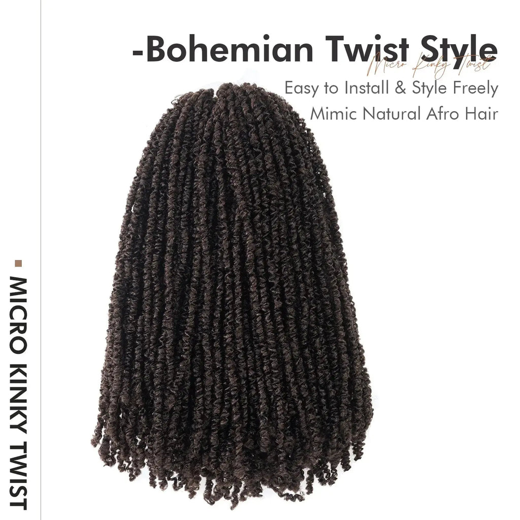 8 Packs MKT | Toyotress® Micro Kinky Twist Mini Spring Twist Hair Springy Afro Twist Hair Fluffy Kinky Twist Crochet Hair Extensions Toyotress