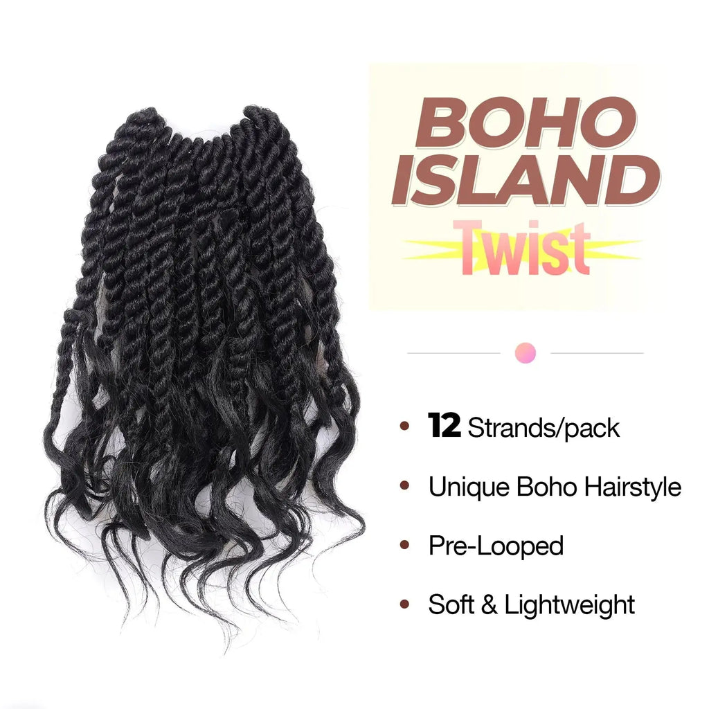 Toyotress Boho Island Twist with Curls Senegalese Twist With Curly Ends