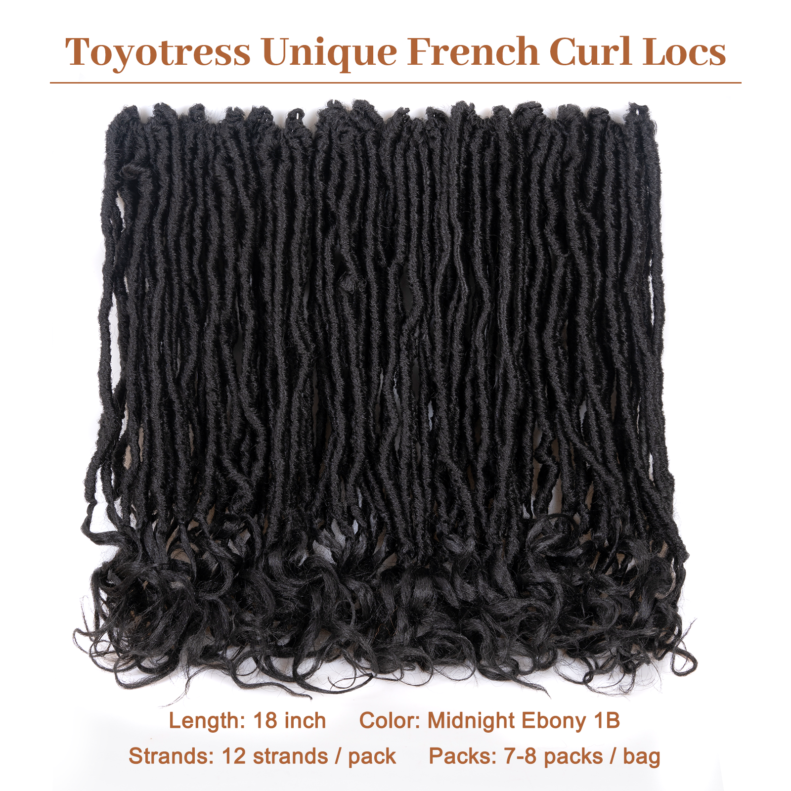 Toyotress Unique French Curl Locs Crochet 14-18