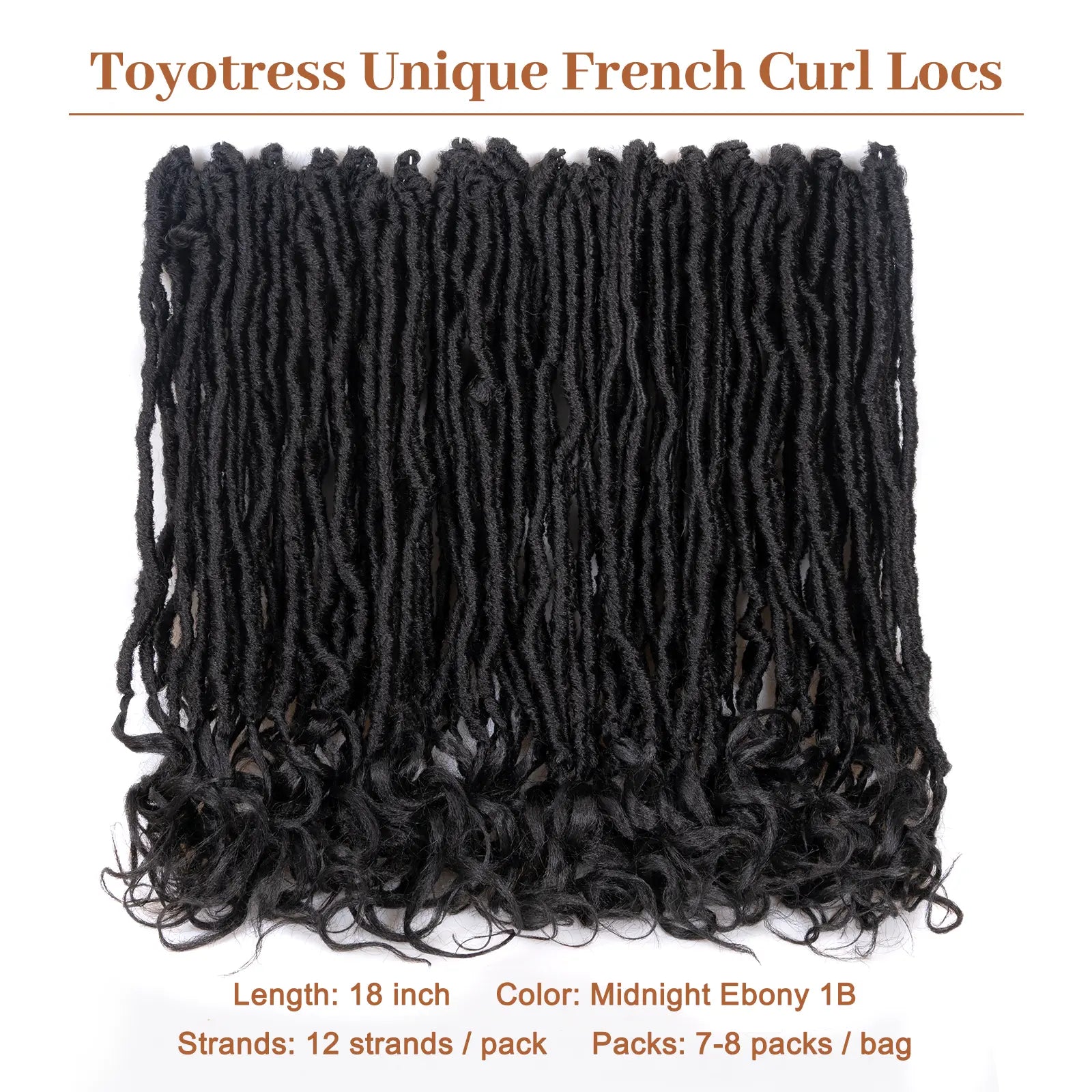 Toyotress Unique French Curl Locs Crochet French Locs With Curly Ends Crochet Hair Pre Looped French Curl Braiding Hair for Women