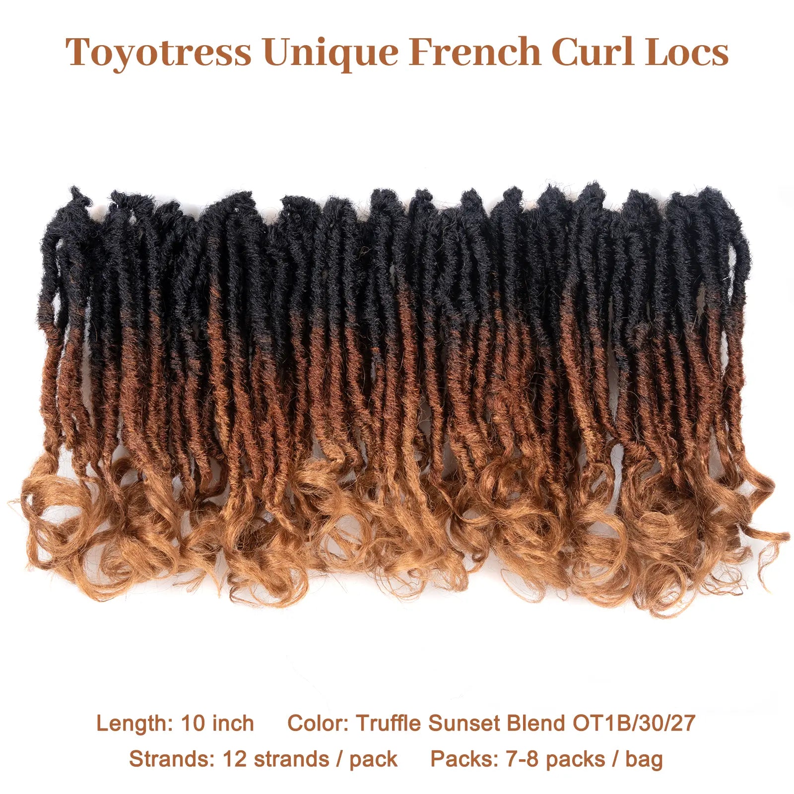 Toyotress Unique French Curl Locs Crochet French Locs With Curly Ends Crochet Hair Pre Looped French Curl Braiding Hair for Women