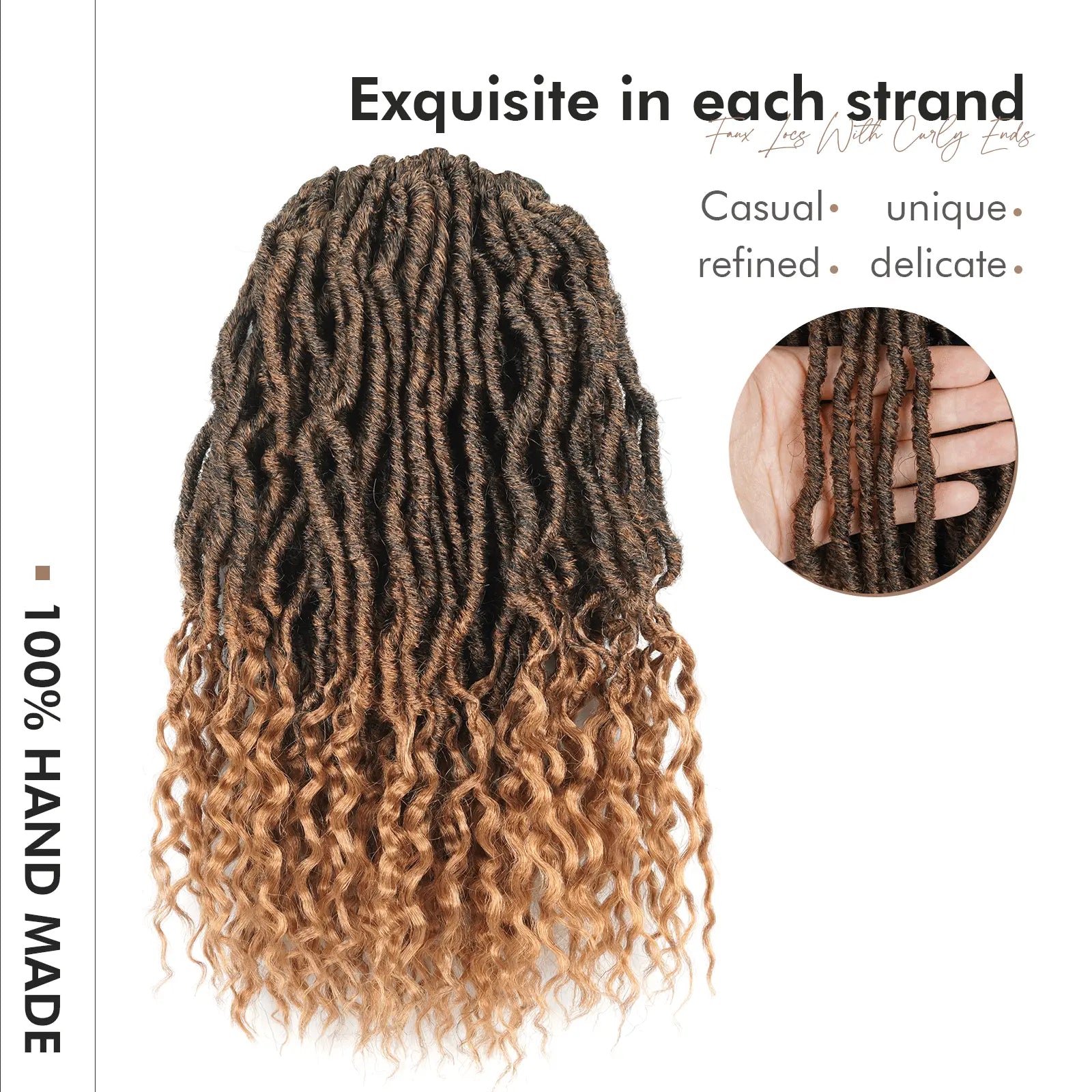 Toyotress Faux Locs With Curly Ends Goddess Locs Crochet Hair Curly Faux Locs Crochet Hair Wavy Nu Locs with Curly Ends Synthetic Braiding Hair