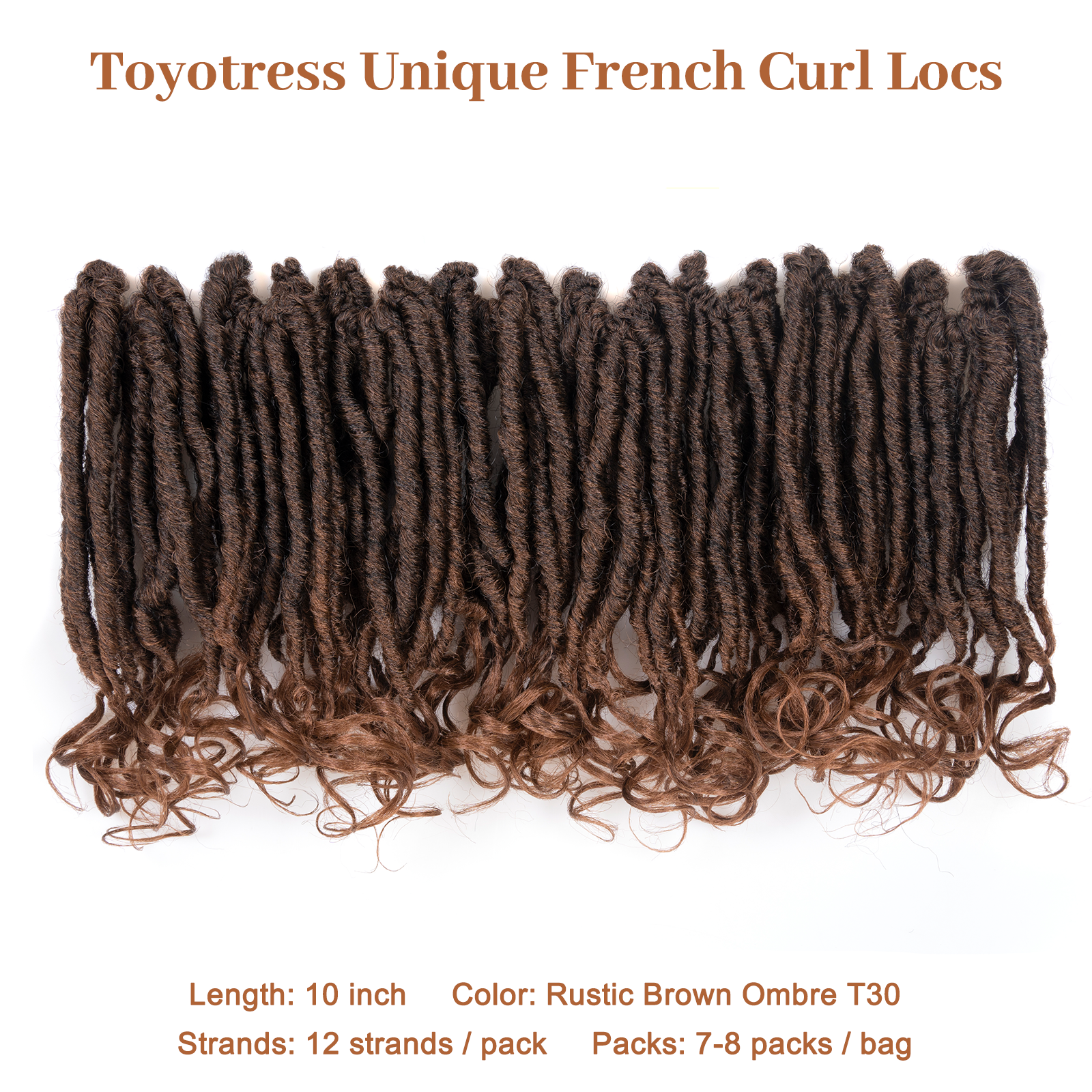 Toyotress Unique French Curl Locs Crochet 14-18