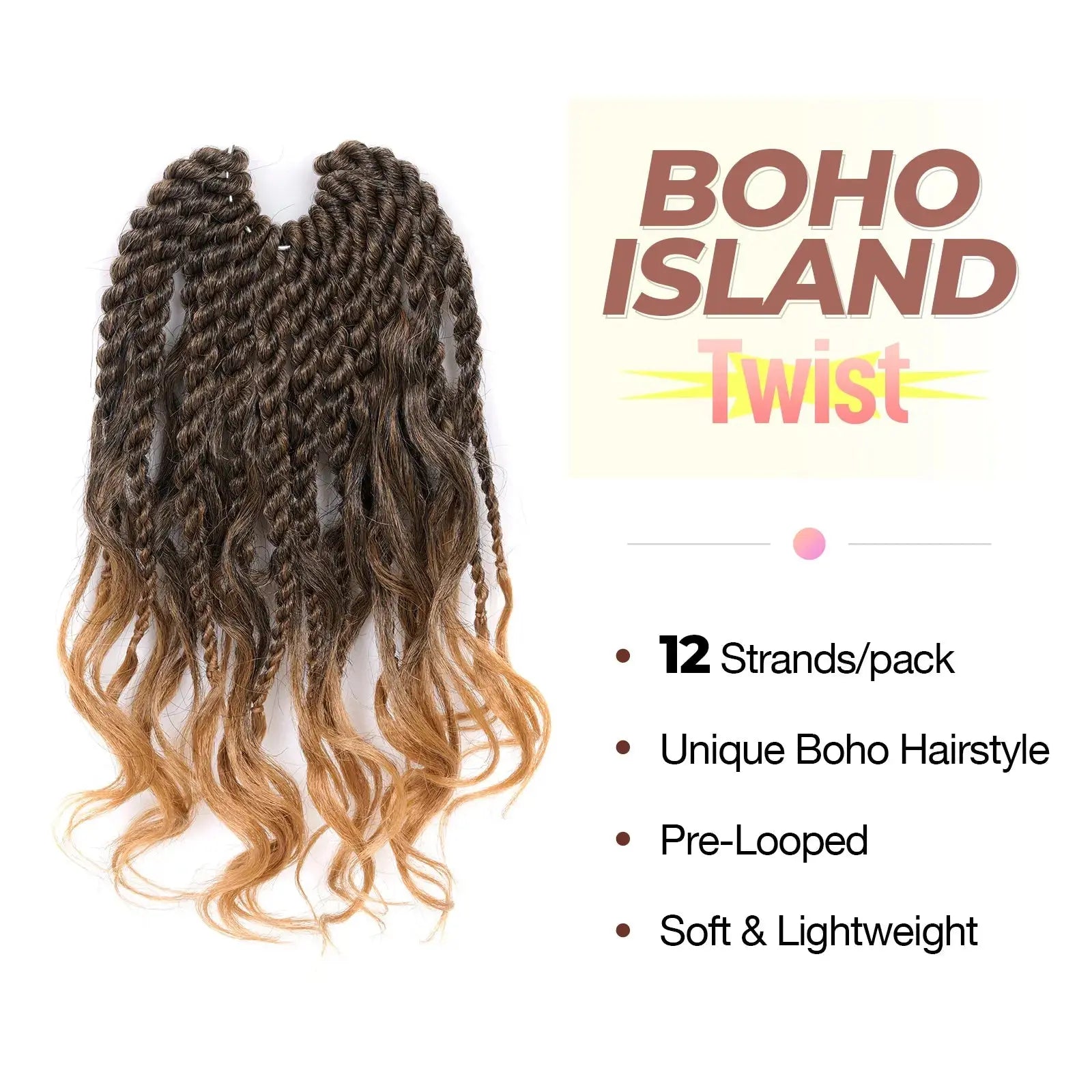 Toyotress Boho Island Twist with Curls Senegalese Twist With Curly Ends