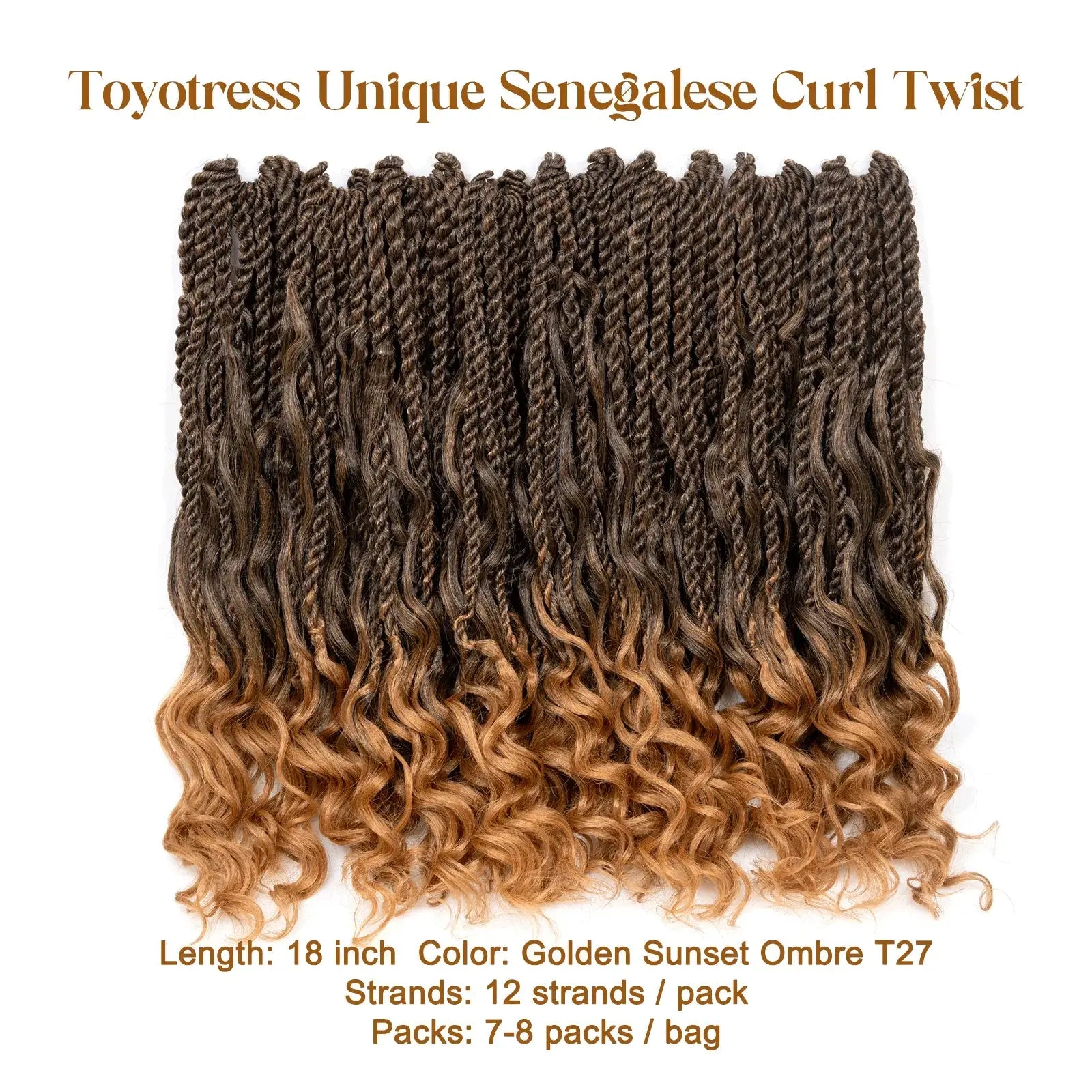 Toyotress Boho Island Twist with Curls Senegalese Twist With Curly Ends