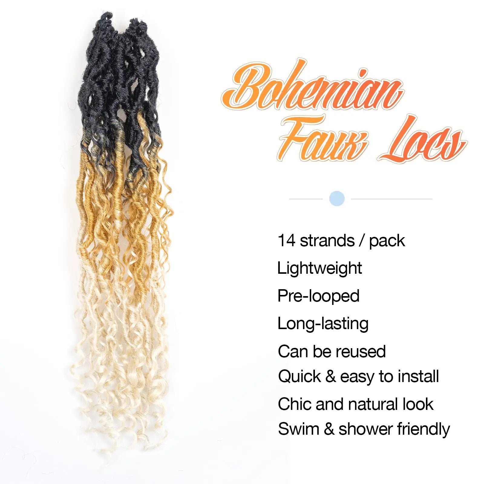 Toceana Goddess Locs Crochet Hair Faux Locs Crochet Braids Curly Ends Synthetic Braiding Hair Extensions