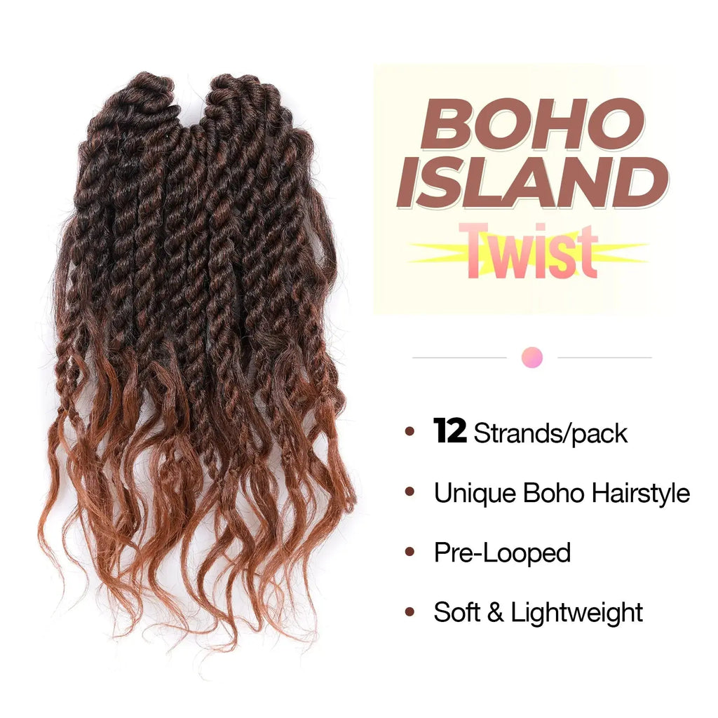 Toyotress Boho Island Twist with Curls Senegalese Twist With Curly Ends