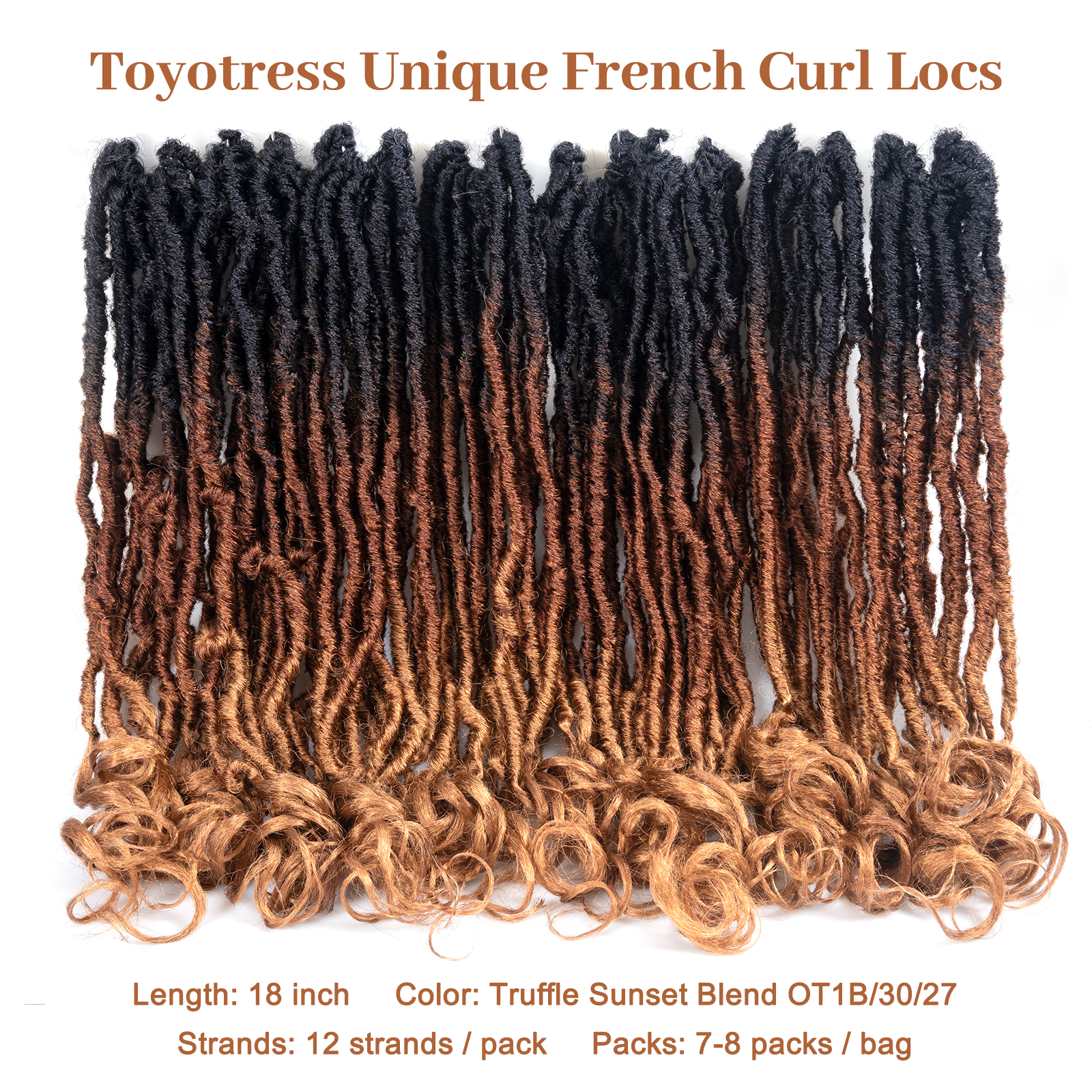 Toyotress Unique French Curl Locs Crochet 14-18