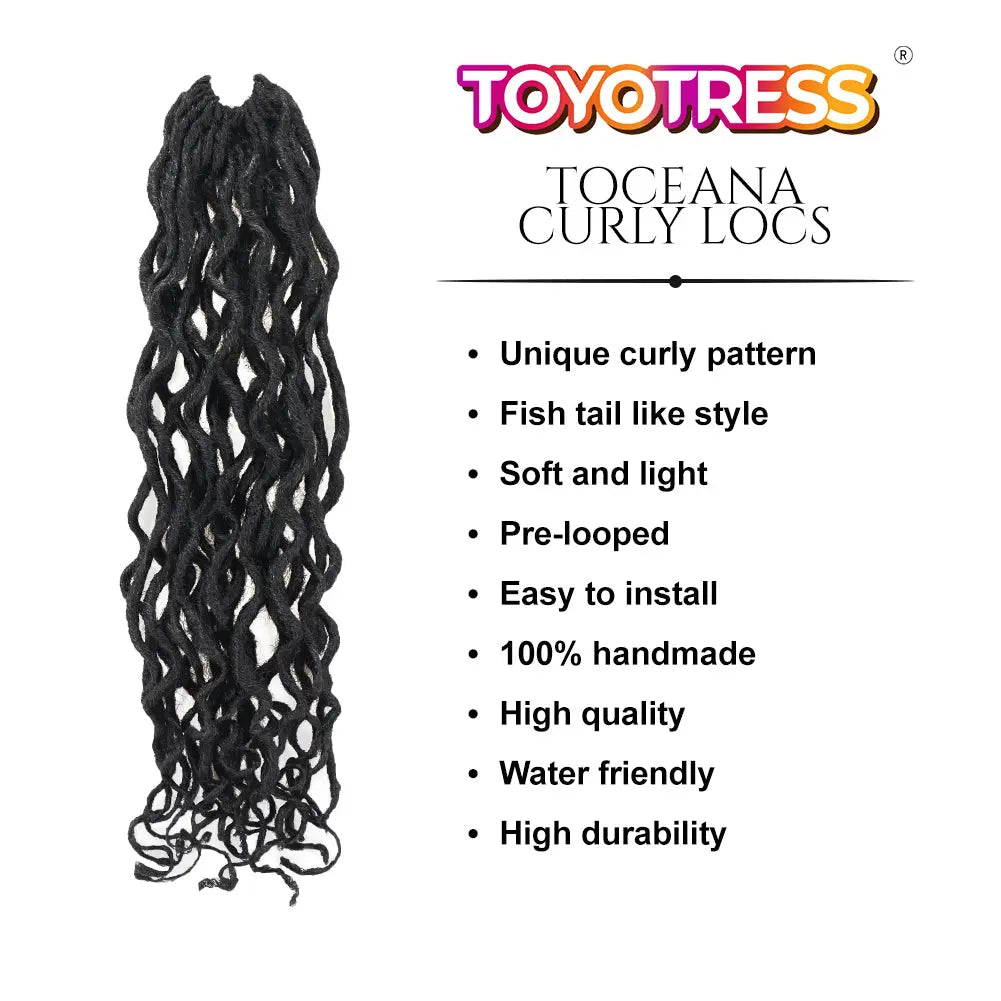 ToyoTress Toceana Curly Locs Crochet Hair Braiding Hair Extensions