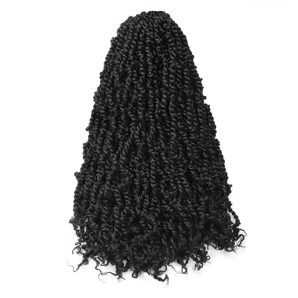 ( US ONLY) FAST SHIPPING NB | Toyotress® Tiana Passion Twist Hair - Pre-twisted Crochet Braids Natural Black, Pre-looped Synthetic Braiding Hair Extensions Toyotress