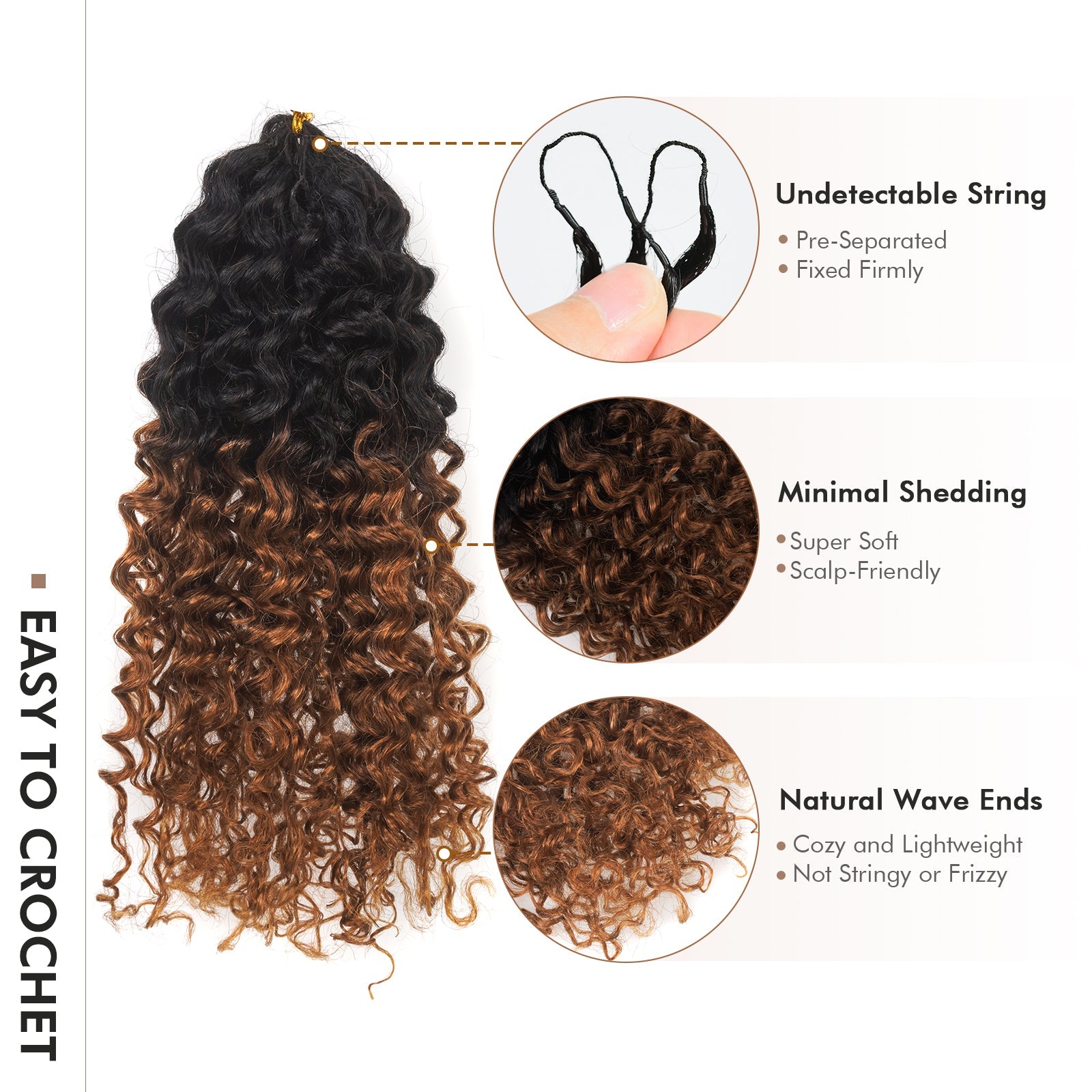 Toyotress® Knotless Pre-Separated Crochet Spring Curly Hair Extensions Human Hair Crochet Kinky Curly Toyotress
