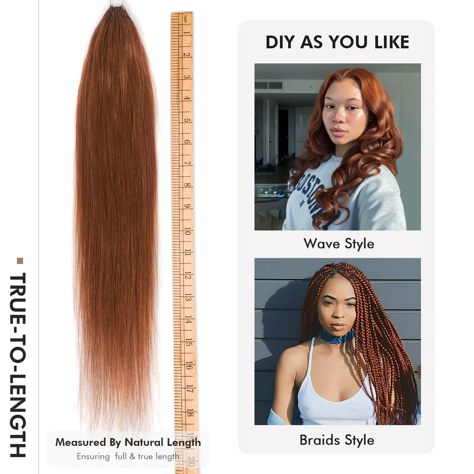 ToyoTress® Straight Human Crochet Hair Extensions Knotless Pre Separated Crochet Human Hair
