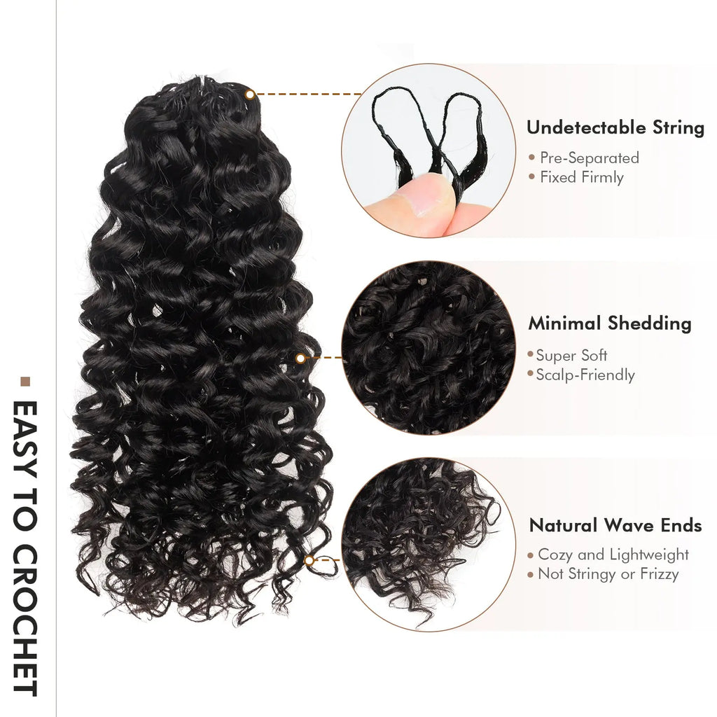 Toyotress® Knotless Pre-Separated Human Crochet Hair Kinky Curly Spring Curly Hair Extensions Human Hair Crochet Kinky Curly Toyotress