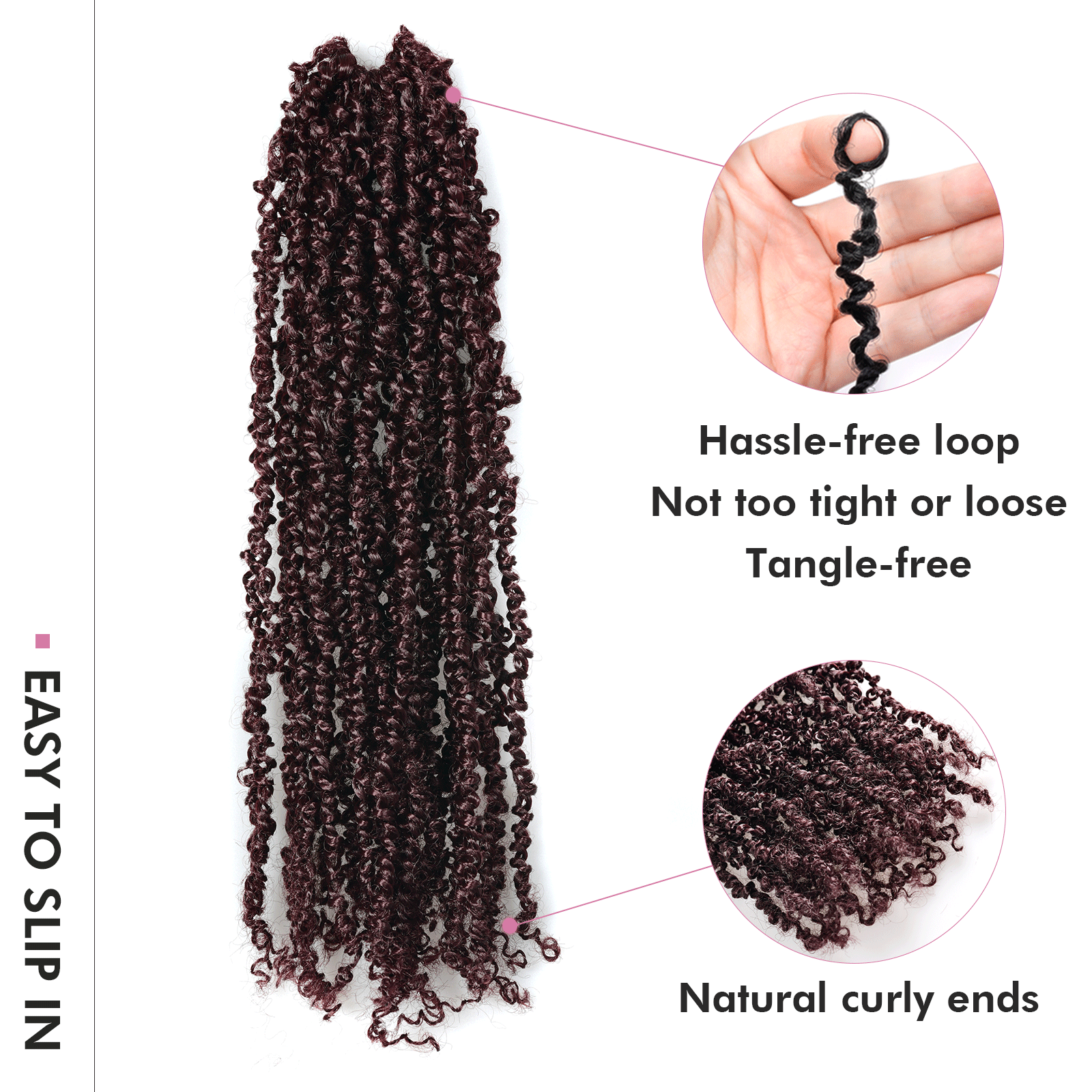 8 Packs Toyotress 6-18 Inch Yanky Twist | Yanky Twist Braiding Hair with Curls Fluffy Marlybob Crochet Hair Pre Twisted Short Passion Twist Crochet Braids Synthetic Hair Extensions for Women